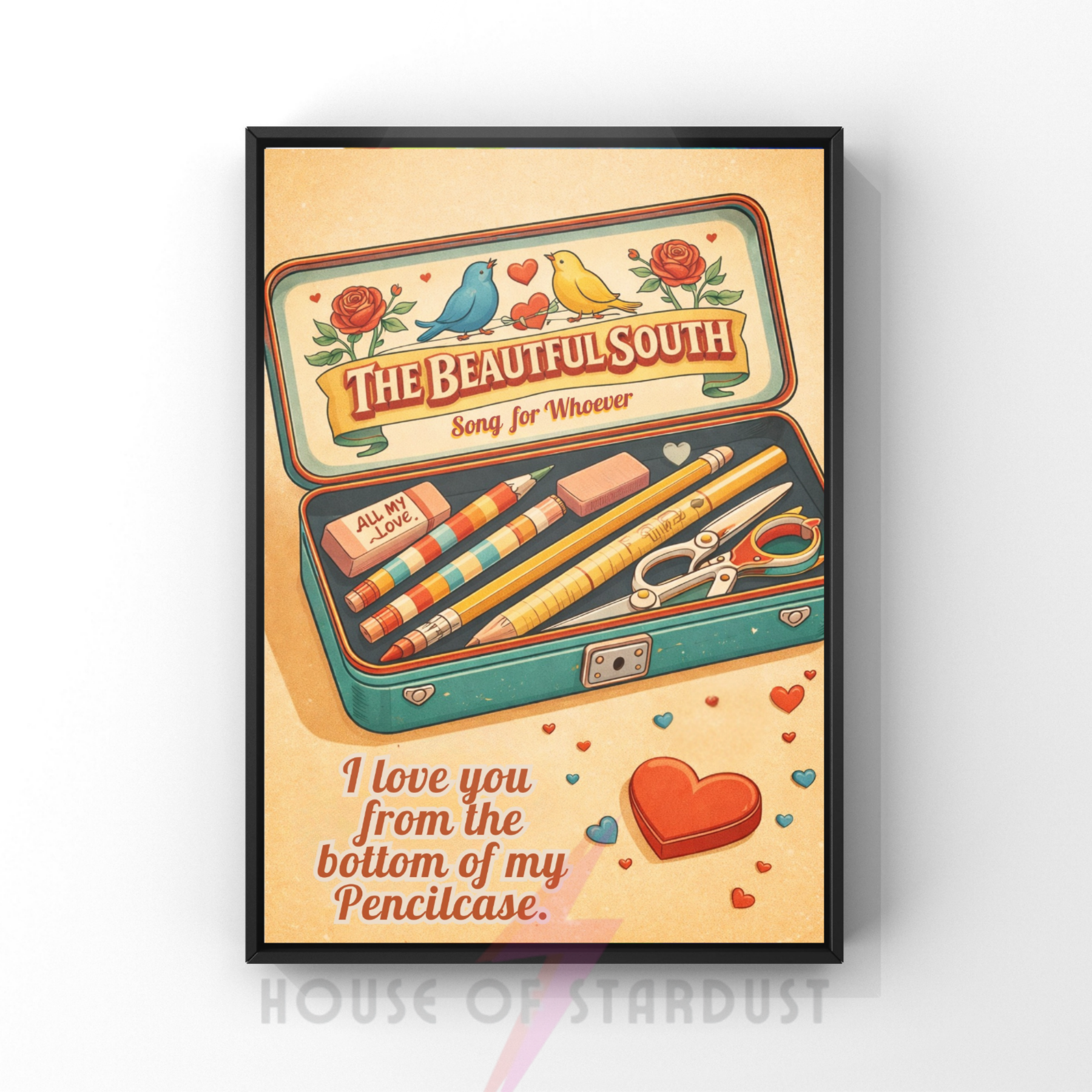Retro pencil case  | indie inspired music print