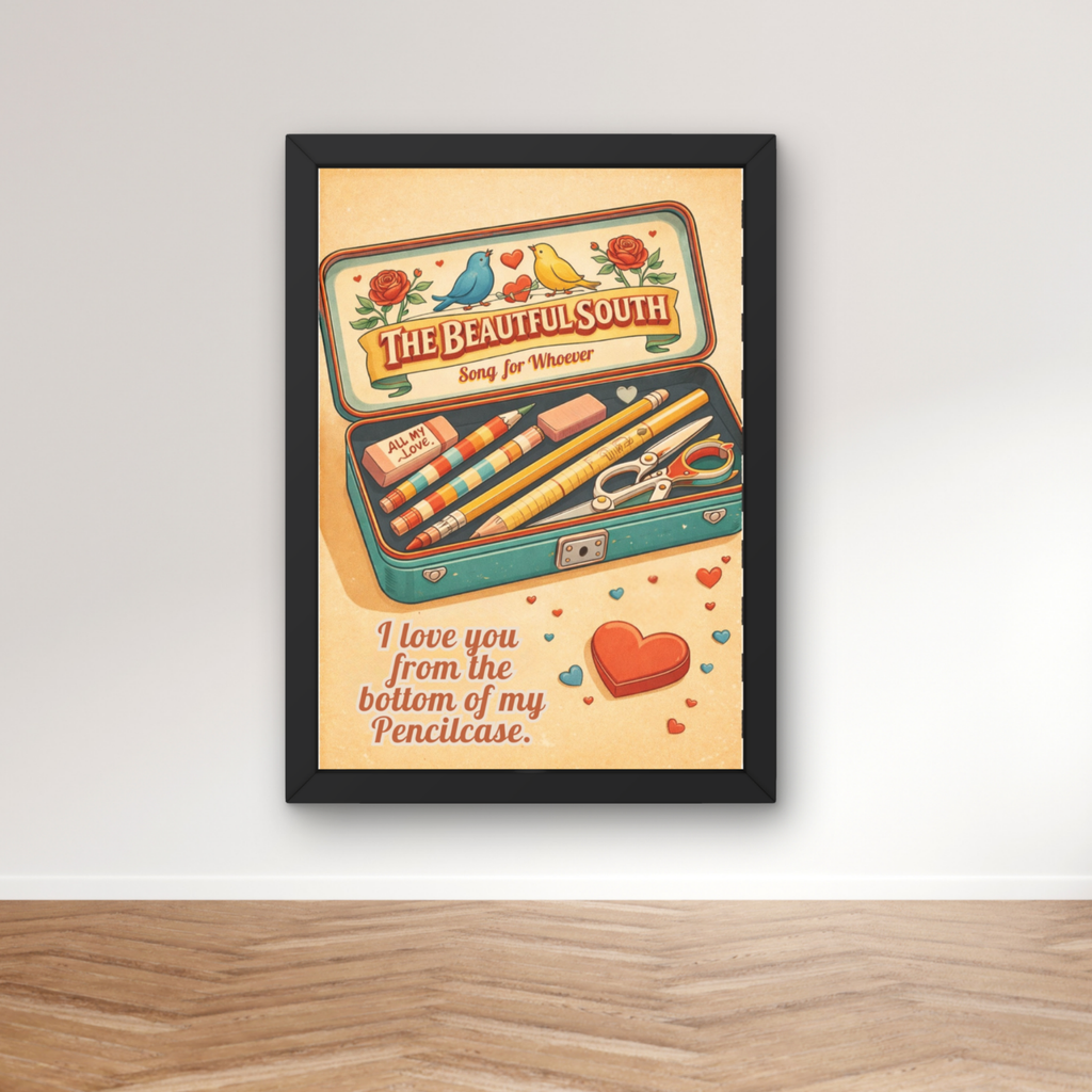 Retro pencil case  | indie inspired music print
