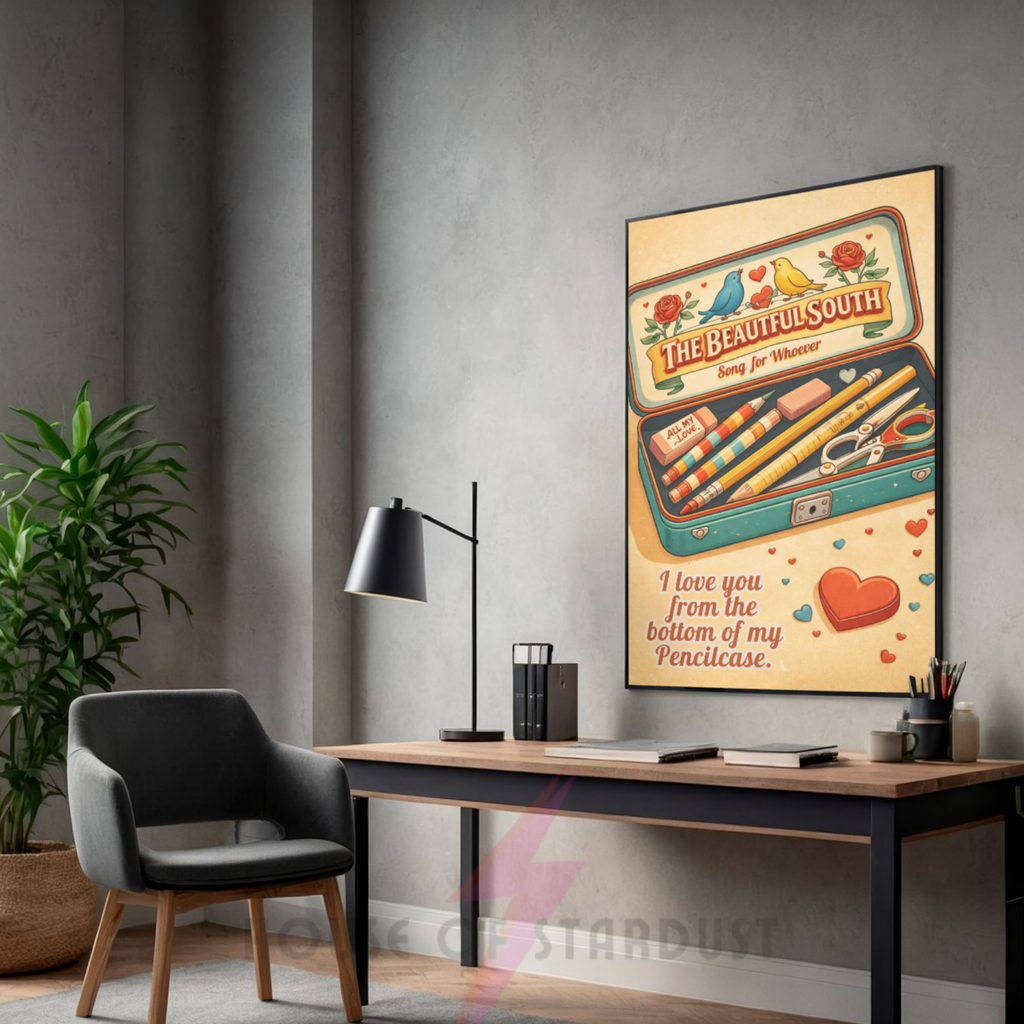 Retro pencil case  | indie inspired music print