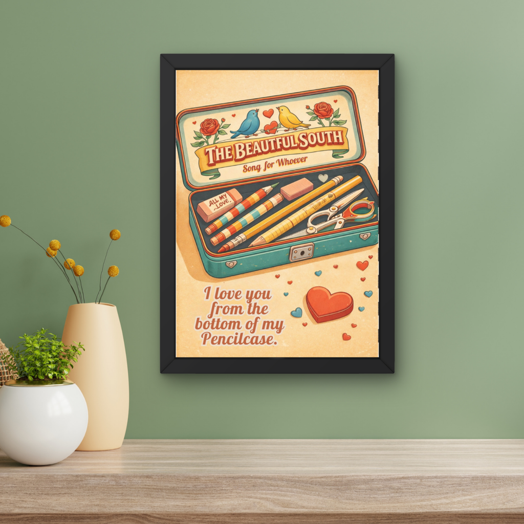Retro pencil case  | indie inspired music print