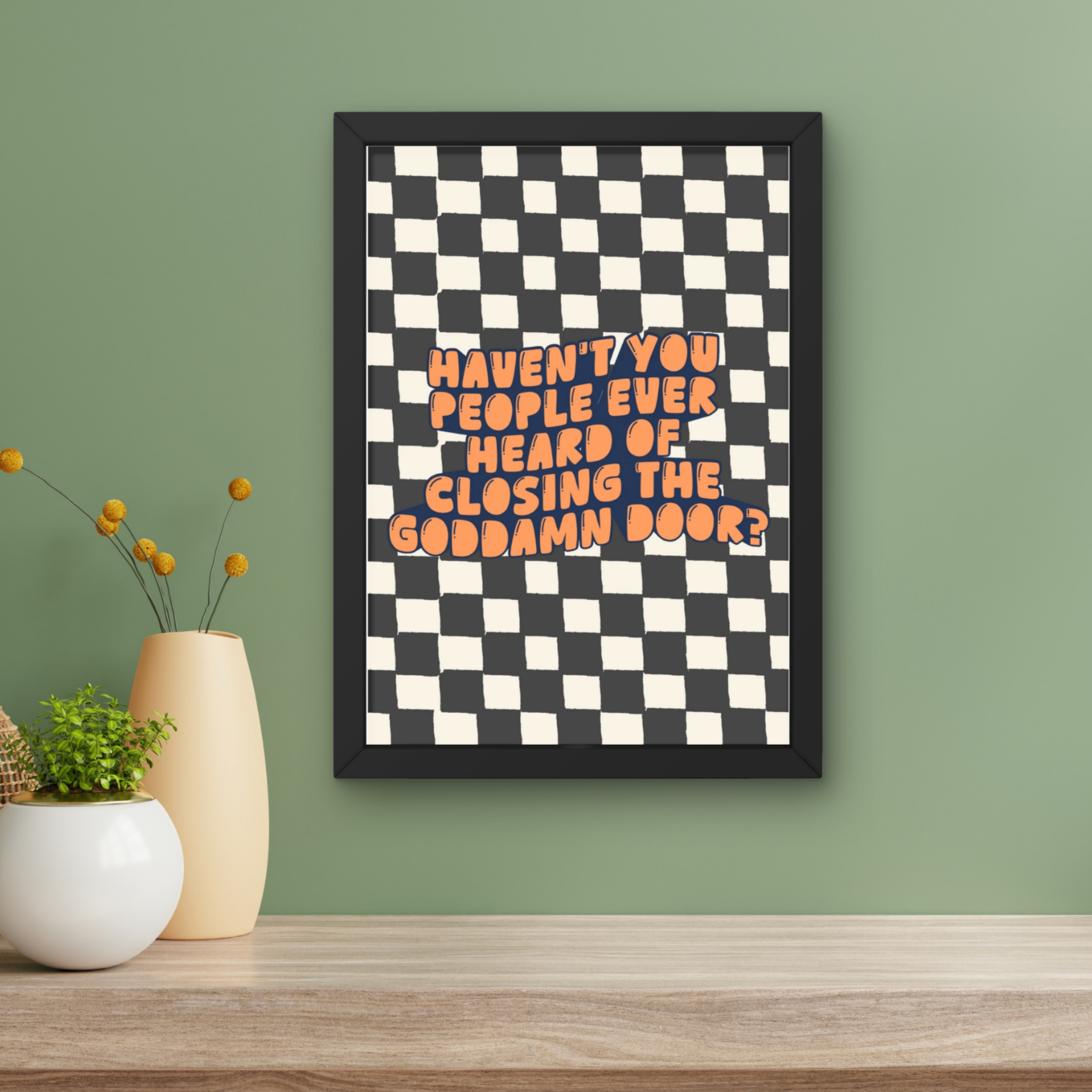 closing the godamn door| funny panic! Inspired emo Music Print