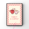 Cuppa? | Kitsch Kitchen checkerboard pastels collection print