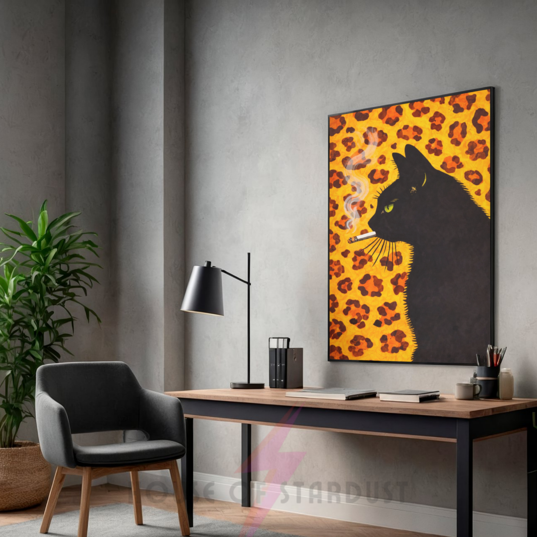 Bold Chunky Leopard print | Cool smokin' kitty cat print