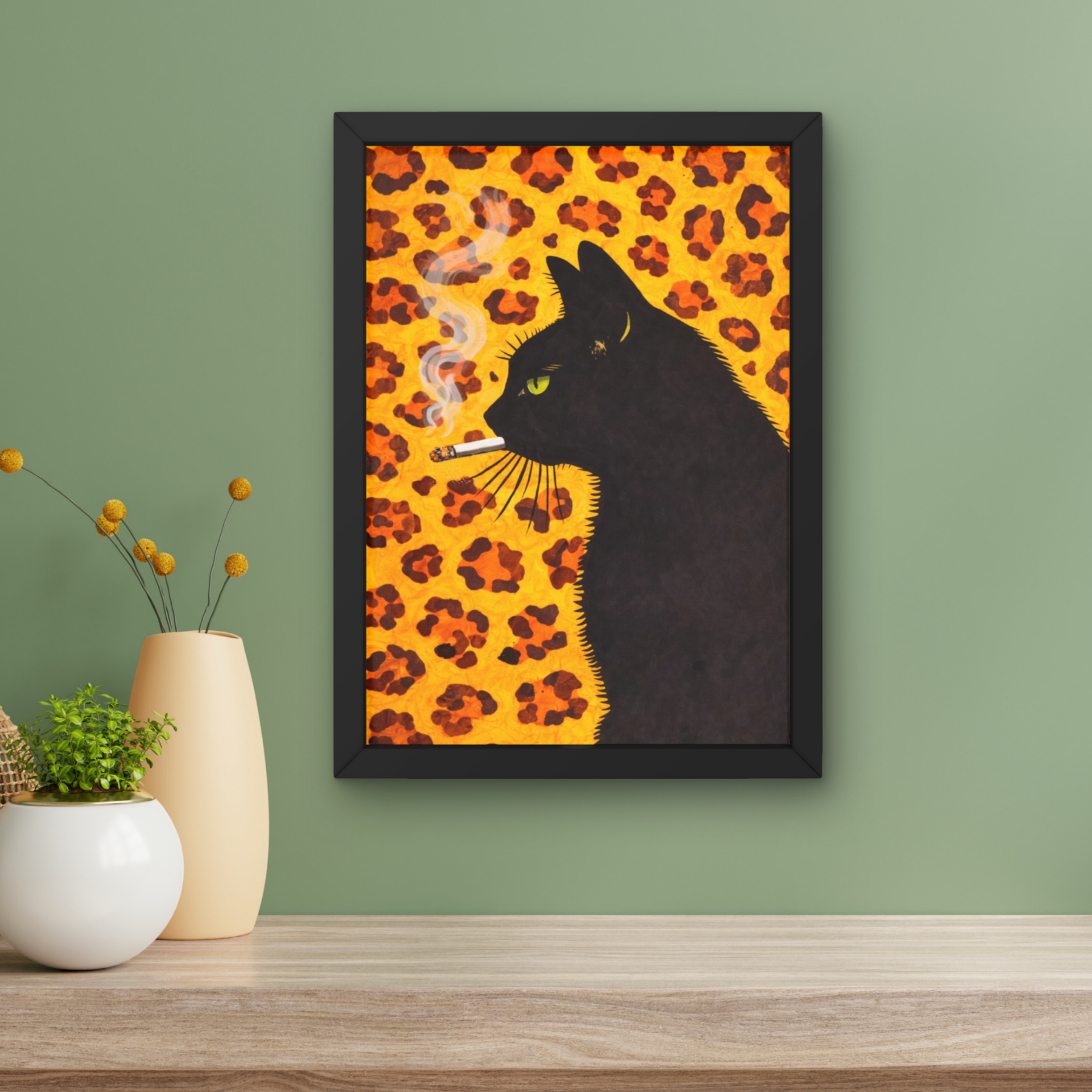 Bold Chunky Leopard print | Cool smokin' kitty cat print