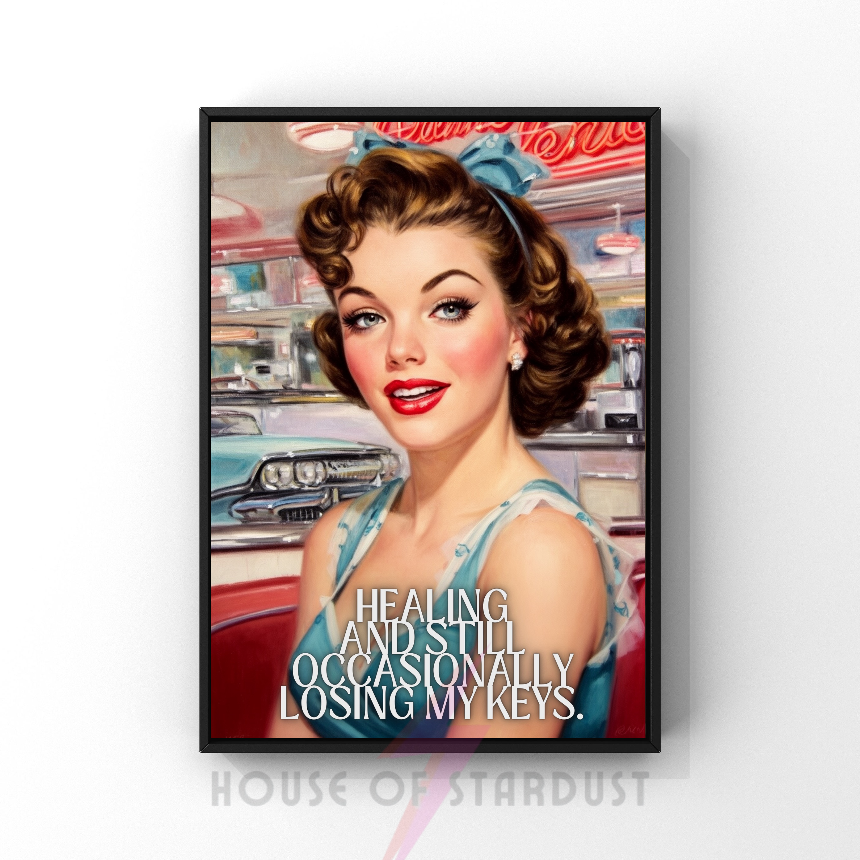 healing and losing my keys | RETRO HOUSEWIFE ADHD HUMOUR PRINT