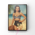my anxiety is chronic | Retro feminist mental health Housewife Humour Print