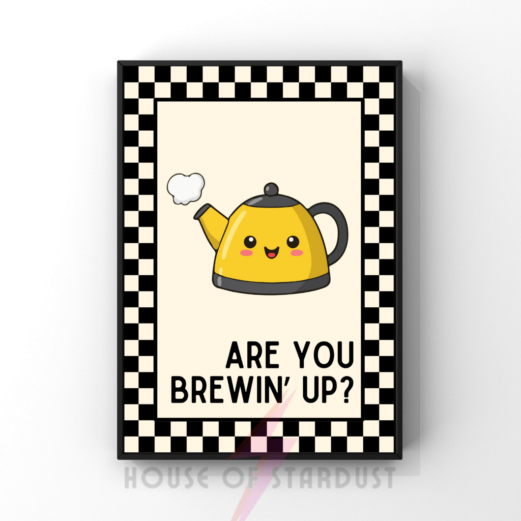 brewin' up? | Kitsch Kitchen checkerboard retro collection print