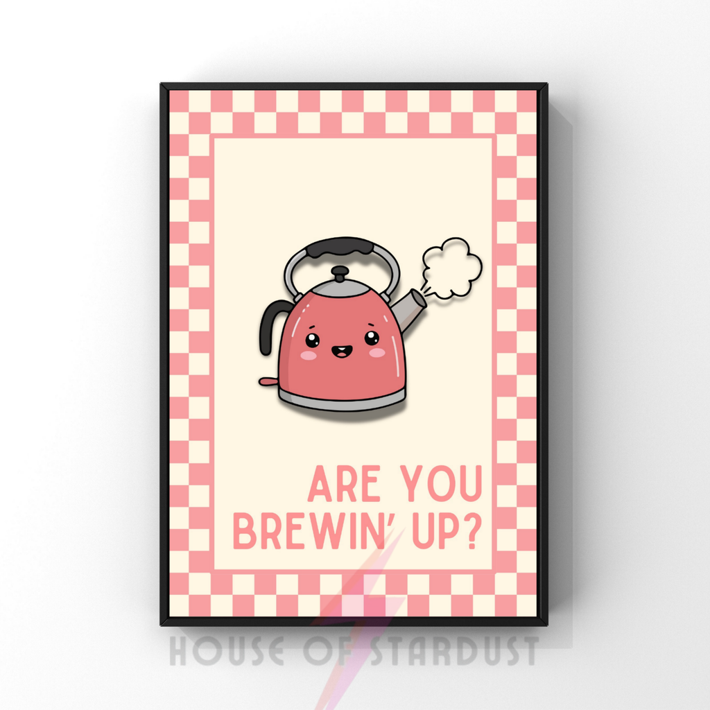 brewin' up? | Kitsch Kitchen checkerboard pastels collection print