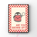 brewin' up? | Kitsch Kitchen checkerboard pastels collection print