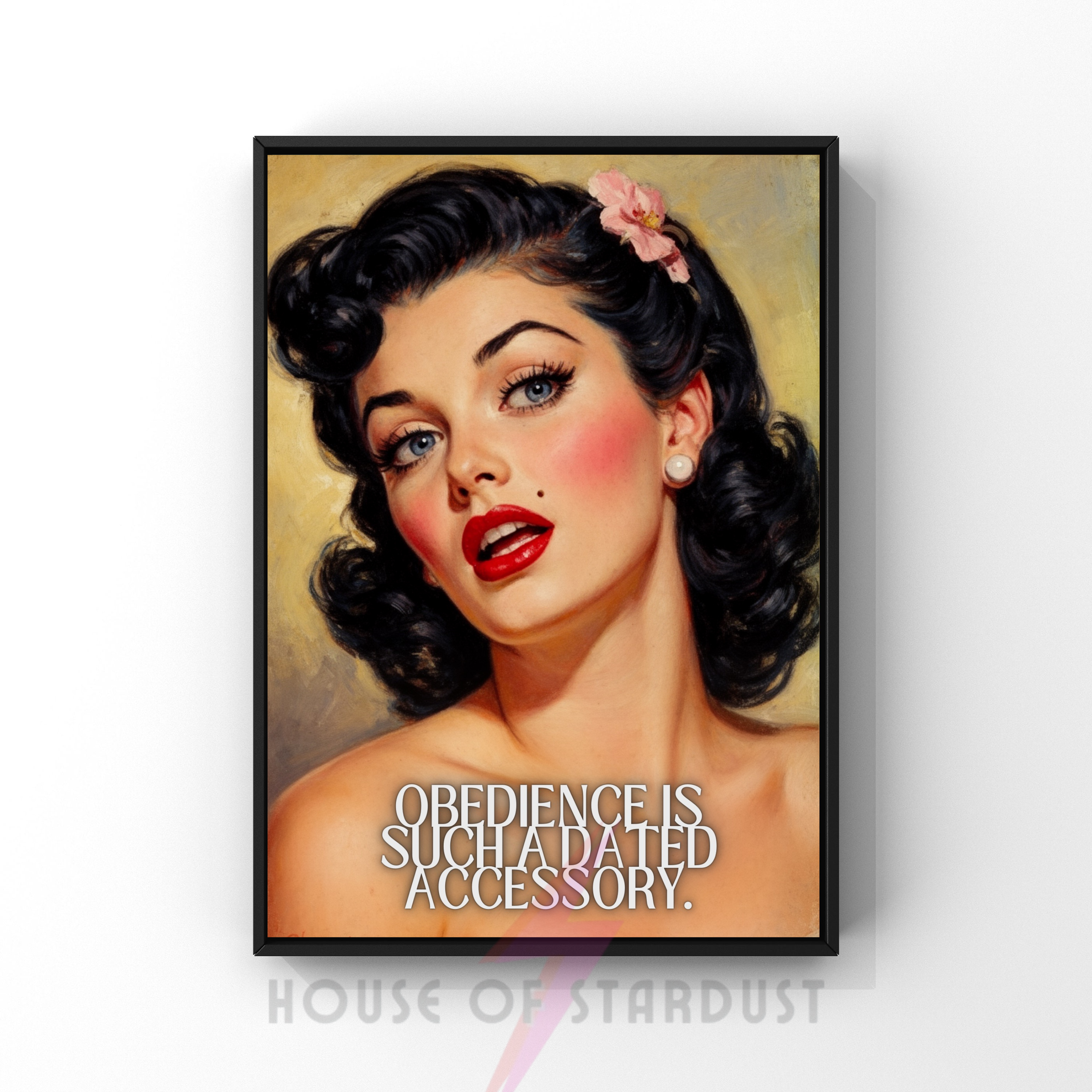 obedience is an outdated accessory | RETRO HOUSEWIFE feminist HUMOUR PRINT
