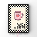 fancy a brew? | Kitsch Kitchen checkerboard retro collection print