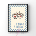 fancy a brew? | Kitsch Kitchen checkerboard pastels collection print