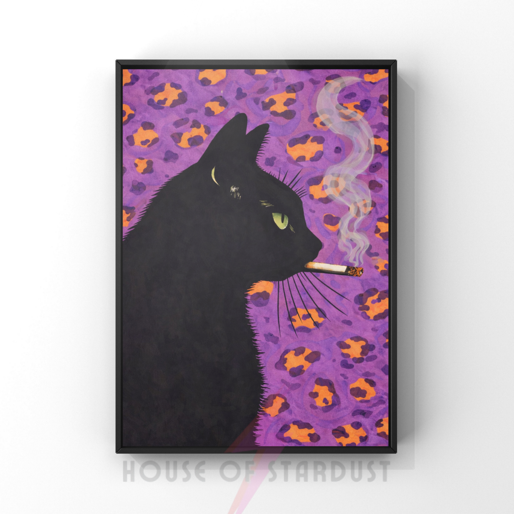 Bold purple leopard | Cool smokin' kitty cat print