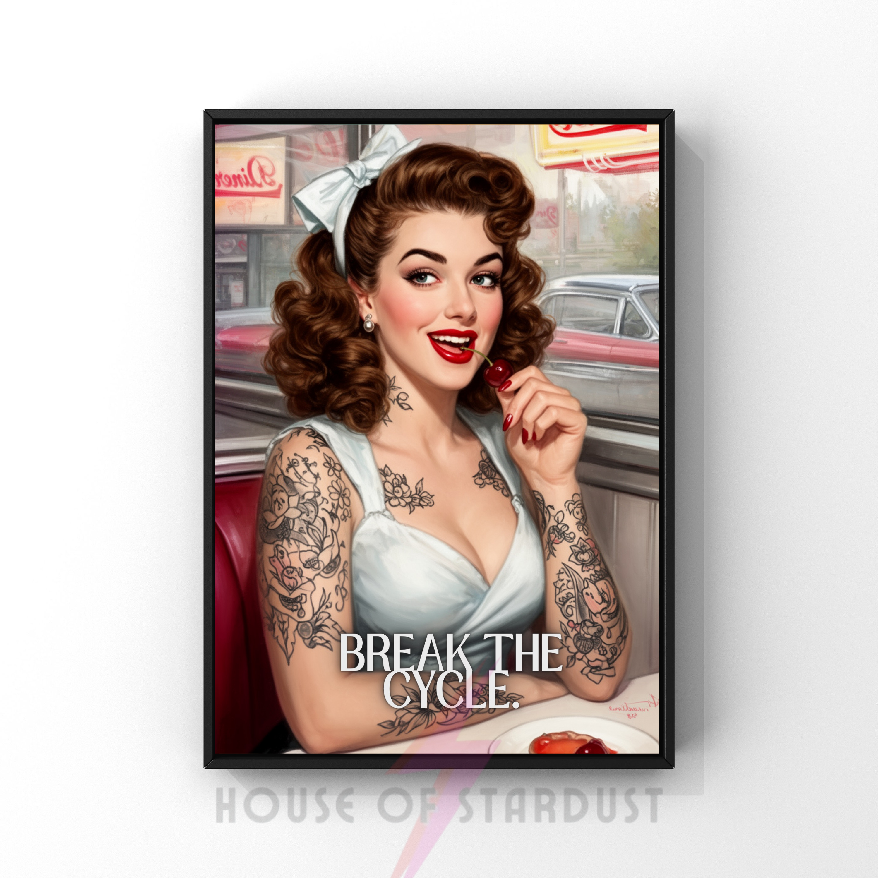 BREAK THE CYCLE | RETRO HOUSEWIFE feminist  HUMOUR PRINT