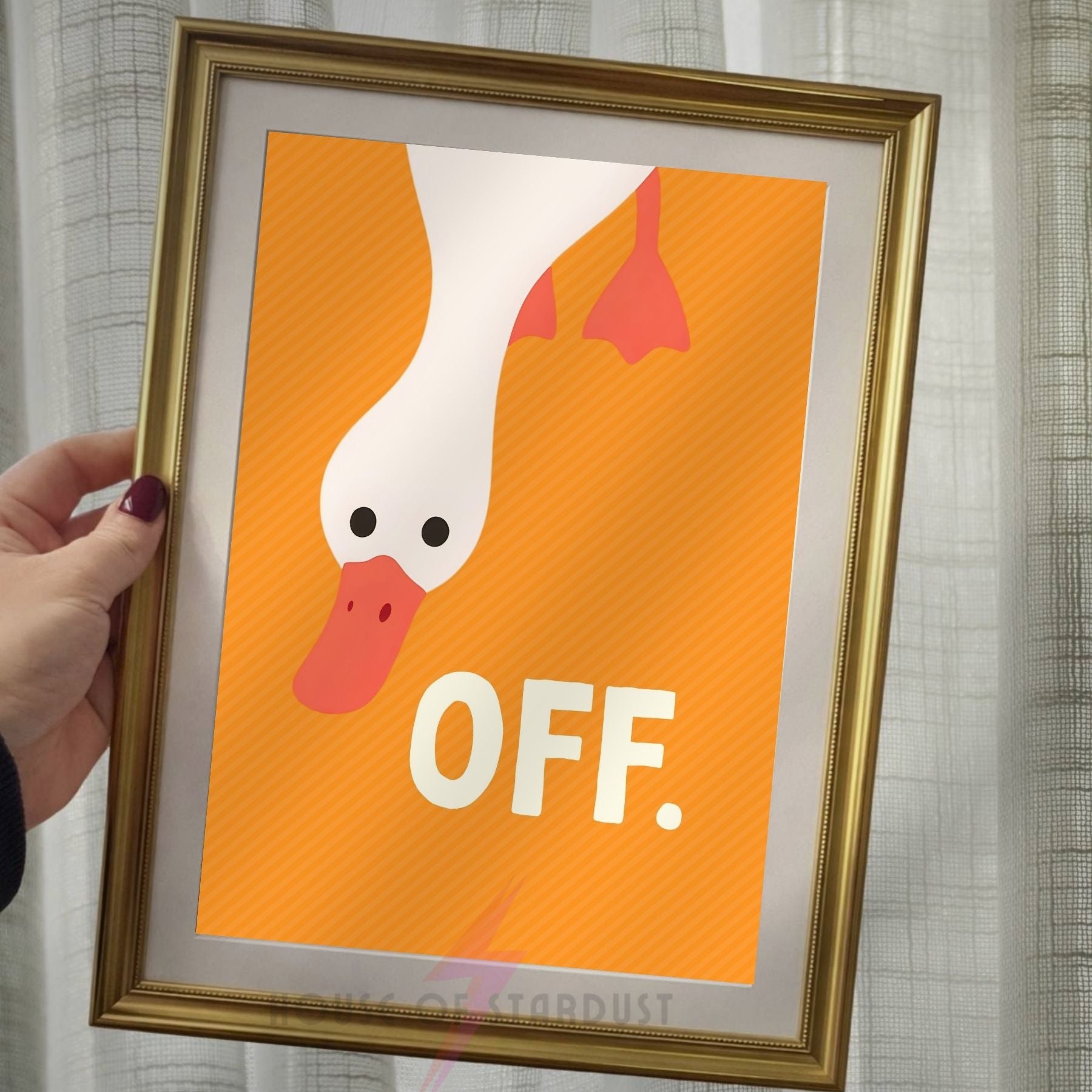 Funny Duck Off Print | Duck Wall Art Poster | Sarcastic Home Decor | Humour Wall Art | Bathroom Office Kitchen Print A4 A3 A5 A1 A2