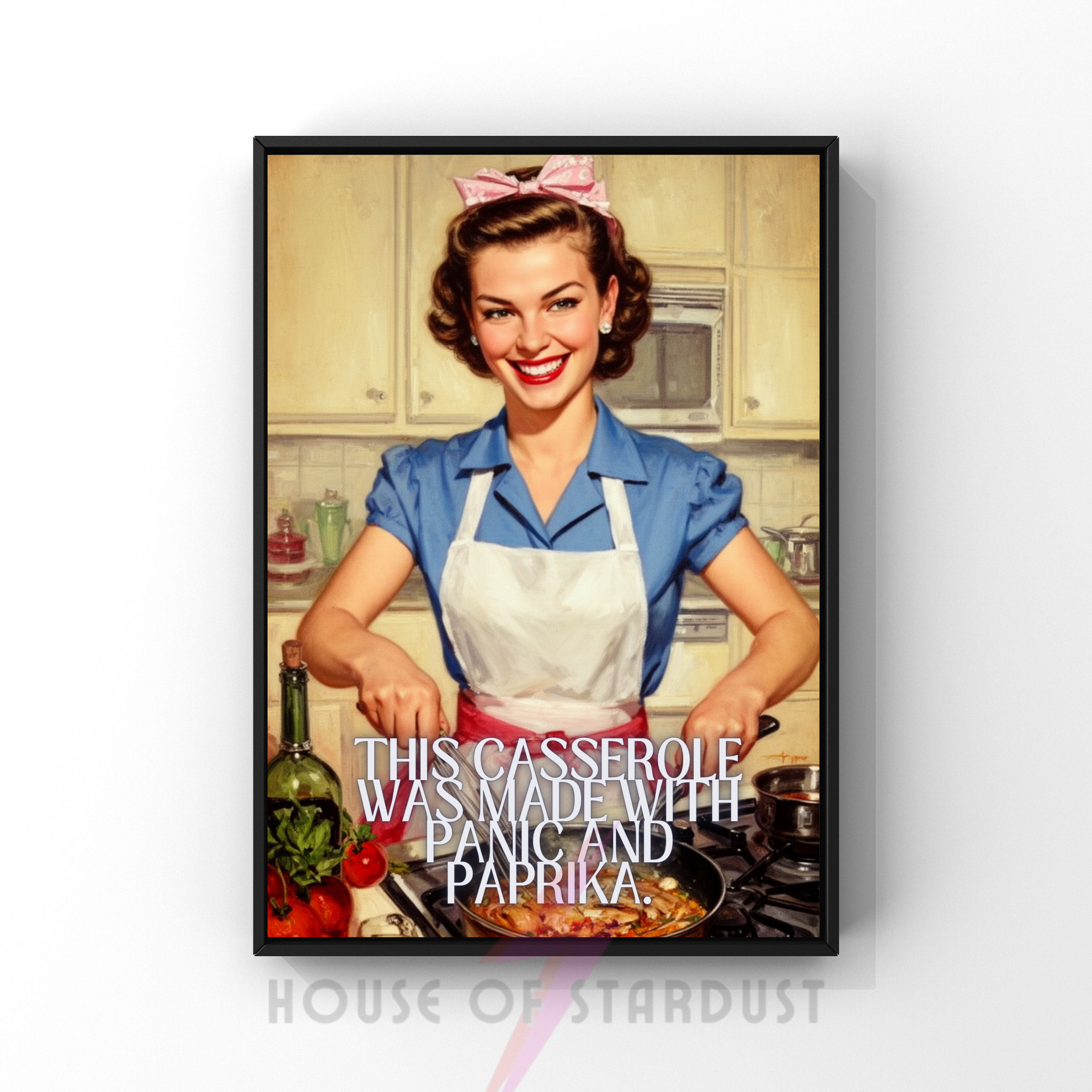 panic and paprika | RETRO HOUSEWIFE feminist adhd autism HUMOUR PRINT