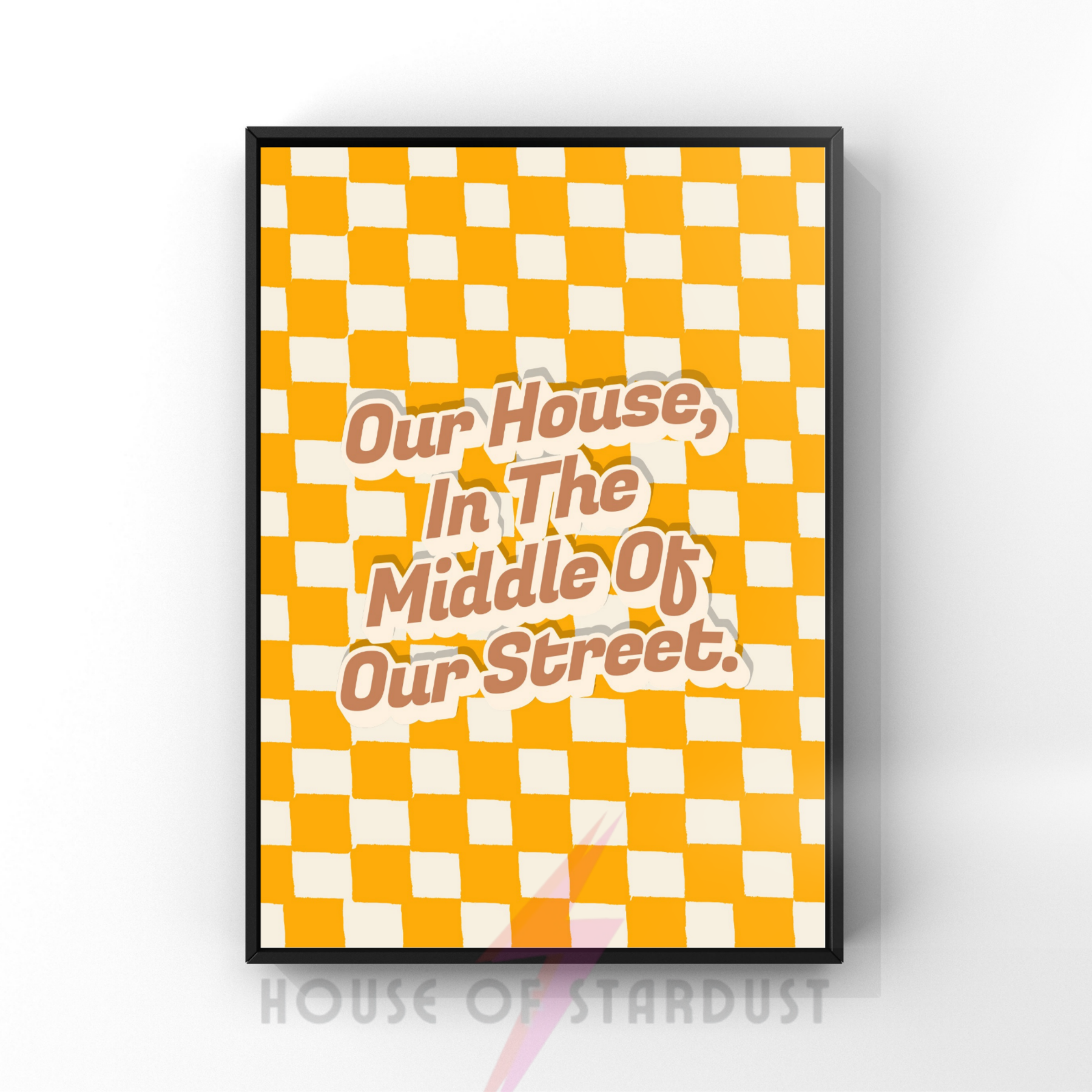 Our house  | pulp inspired Inspired checkerboard indie Music Print