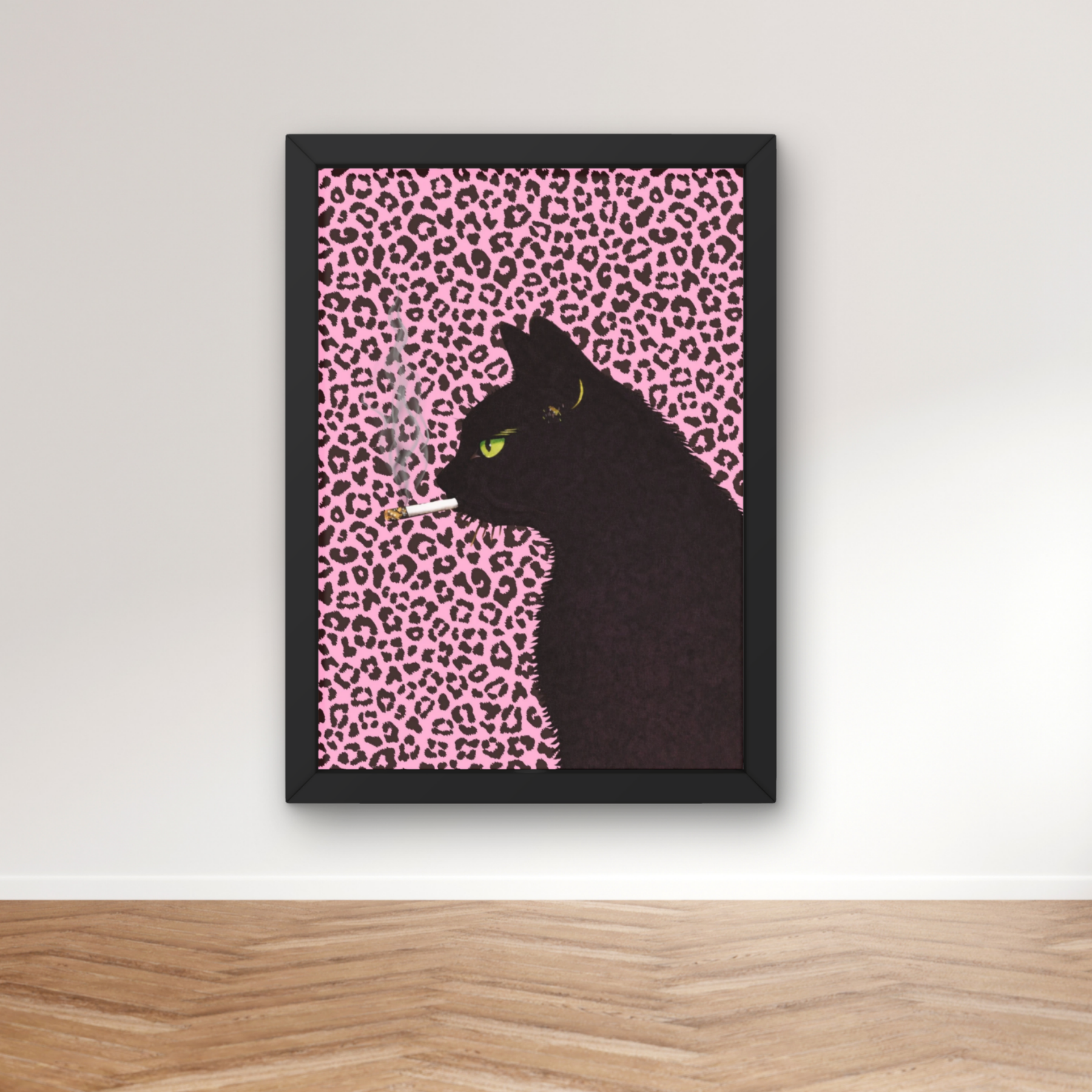 pink leopard print | Cool smokin' kitty cat print