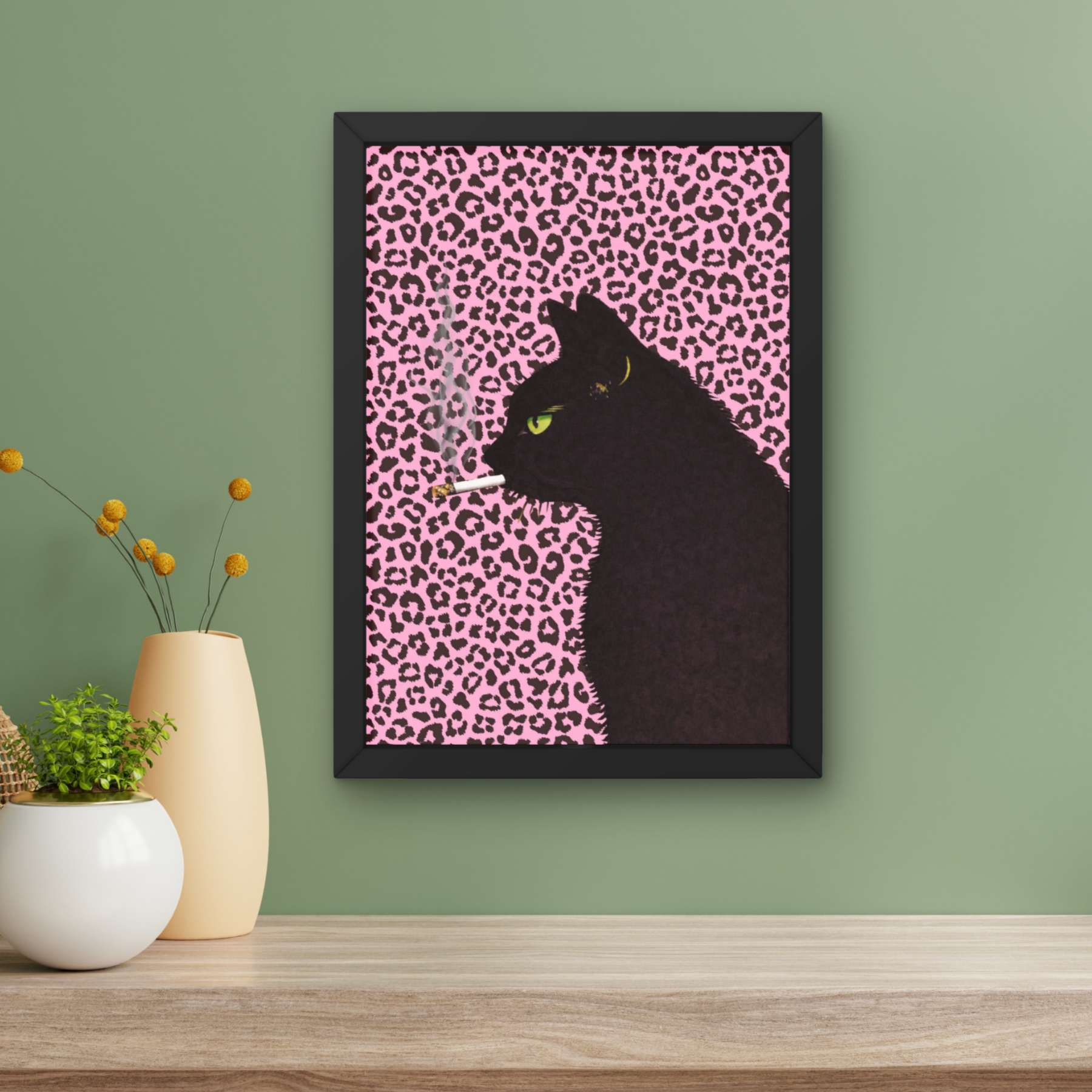 pink leopard print | Cool smokin' kitty cat print