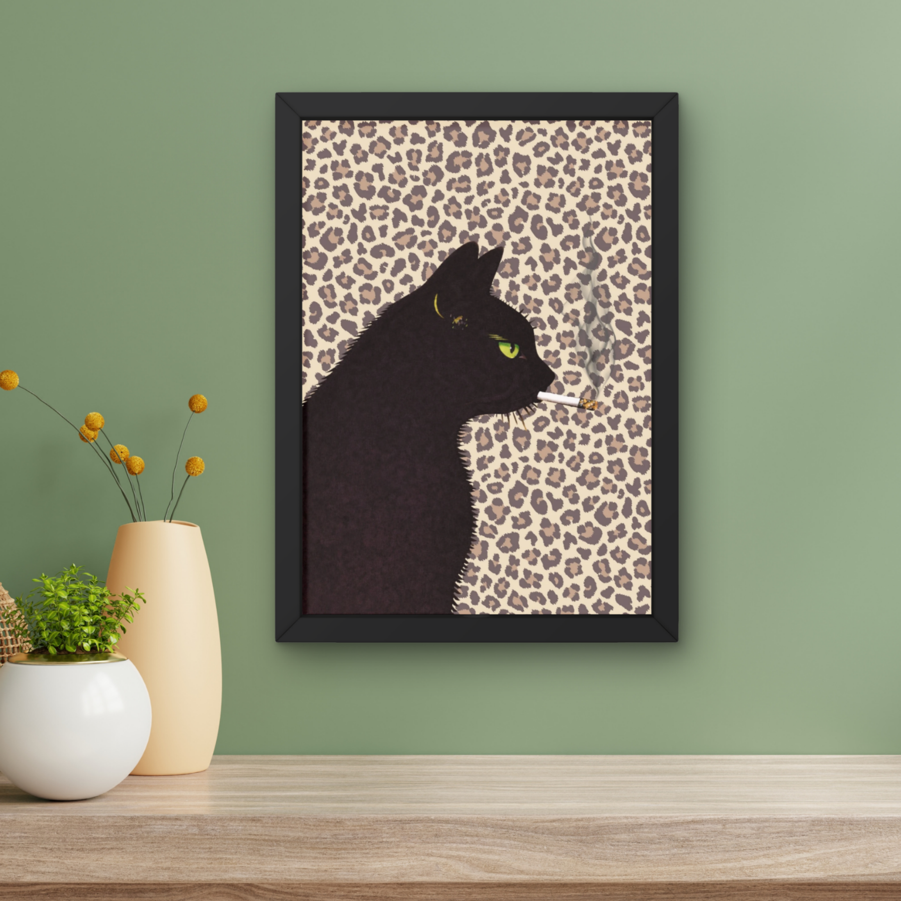 leopard print | Cool smokin' kitty cat print
