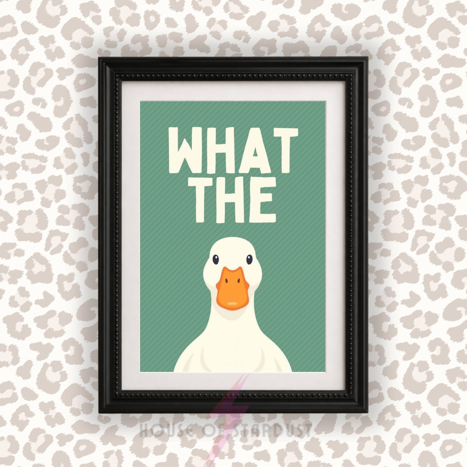 What The Duck Wall Art Print | Funny Duck Poster | Humorous Animal Decor | Quirky Kitchen Wall Art | Duck Lover Gift A4 A3 A5 A1 A2