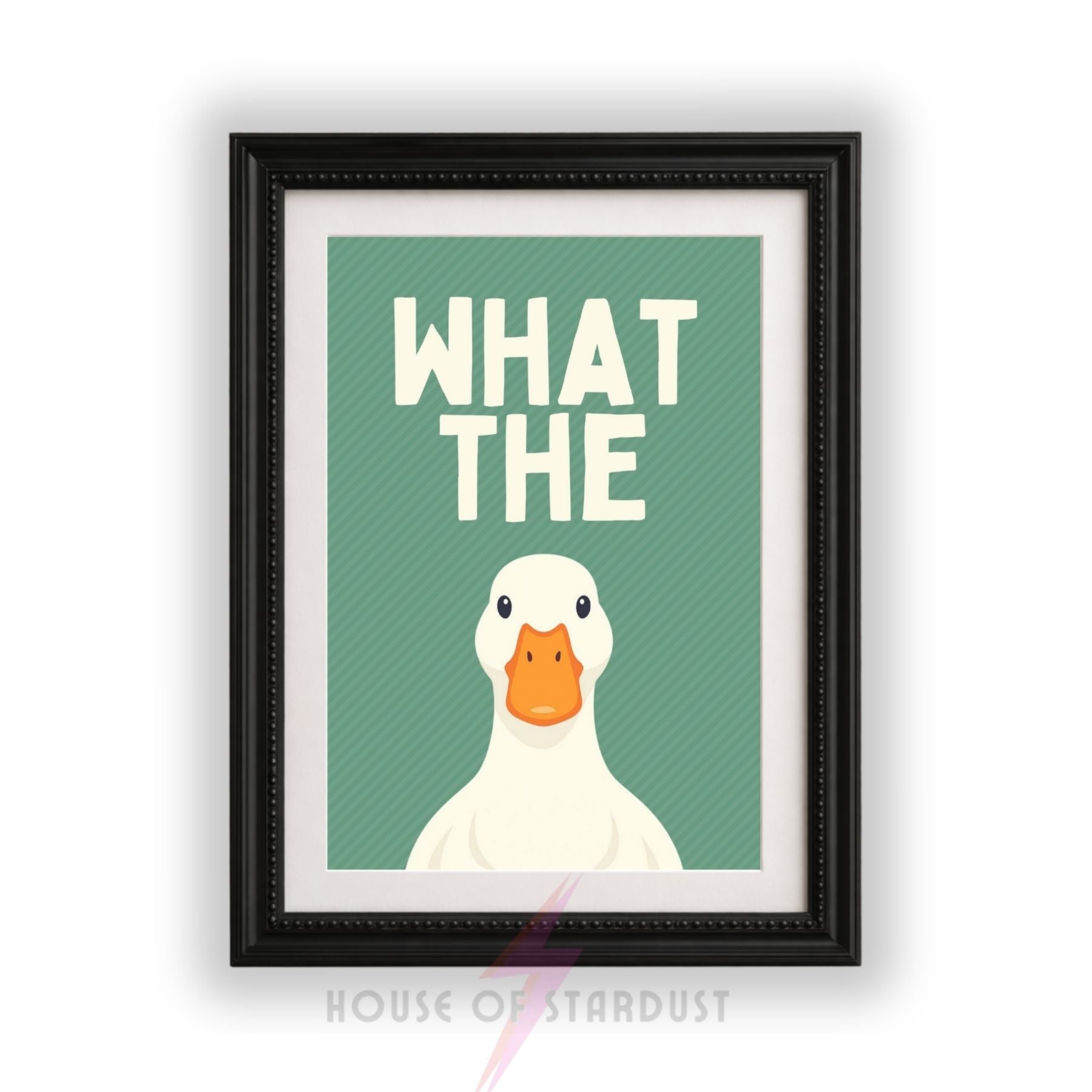 What The Duck Wall Art Print | Funny Duck Poster | Humorous Animal Decor | Quirky Kitchen Wall Art | Duck Lover Gift A4 A3 A5 A1 A2