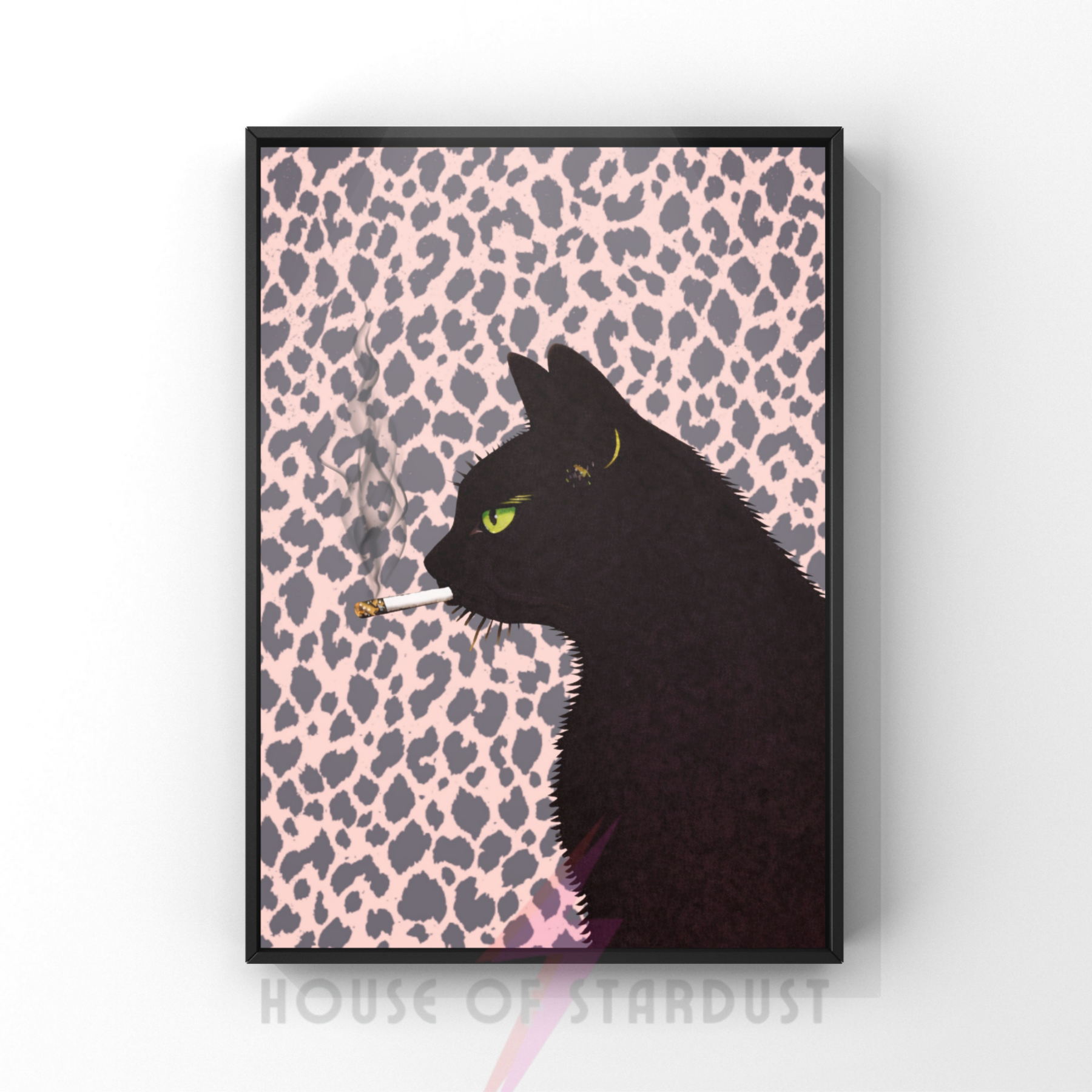 pink cheetah print | Cool smokin' kitty cat print