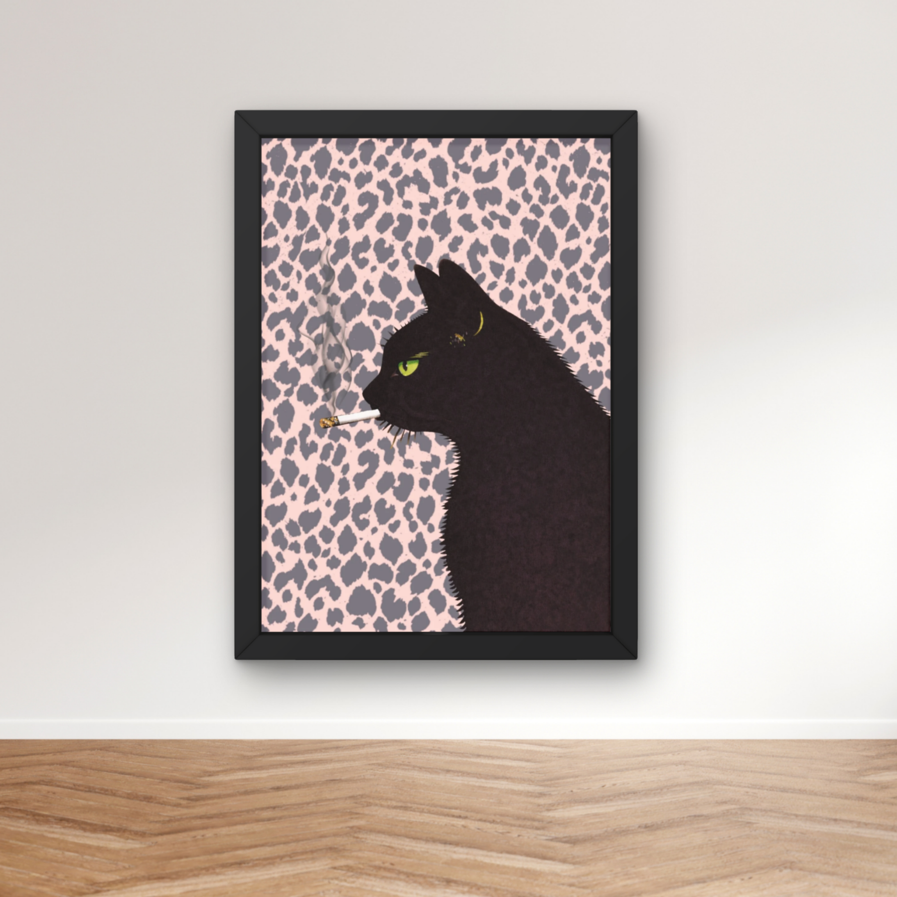 pink cheetah print | Cool smokin' kitty cat print