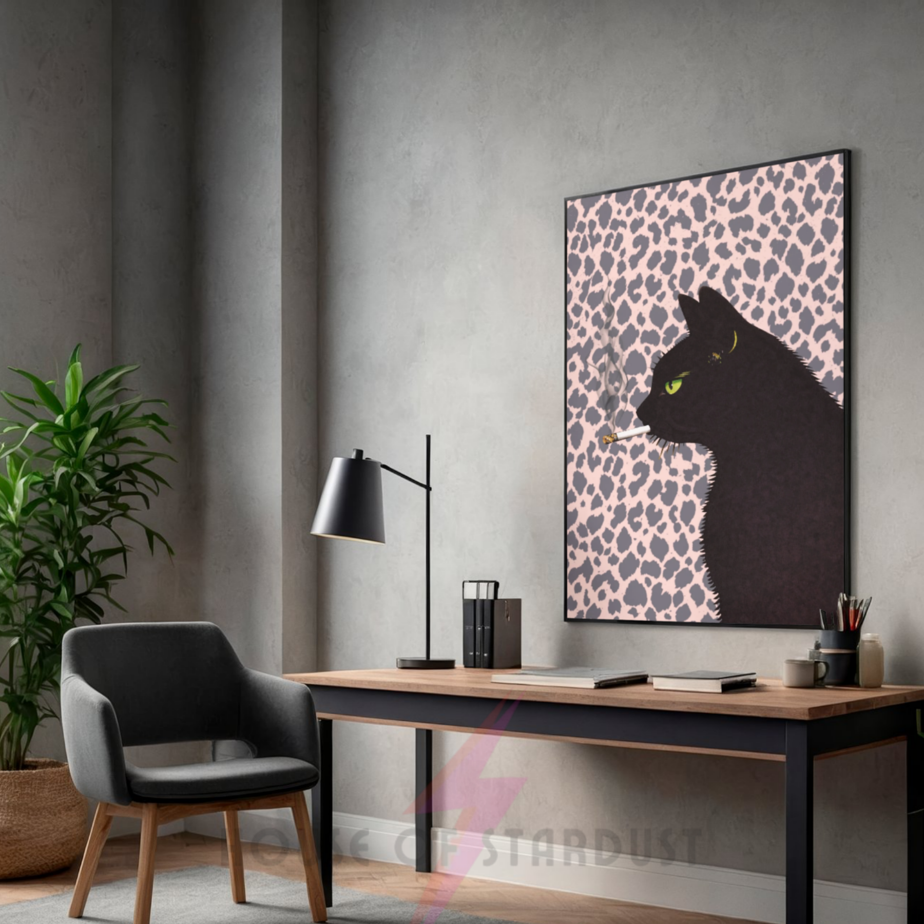 pink cheetah print | Cool smokin' kitty cat print
