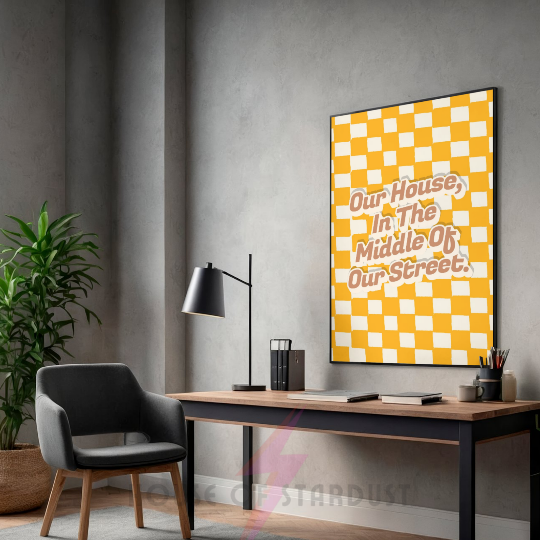 Our house  | pulp inspired Inspired checkerboard indie Music Print