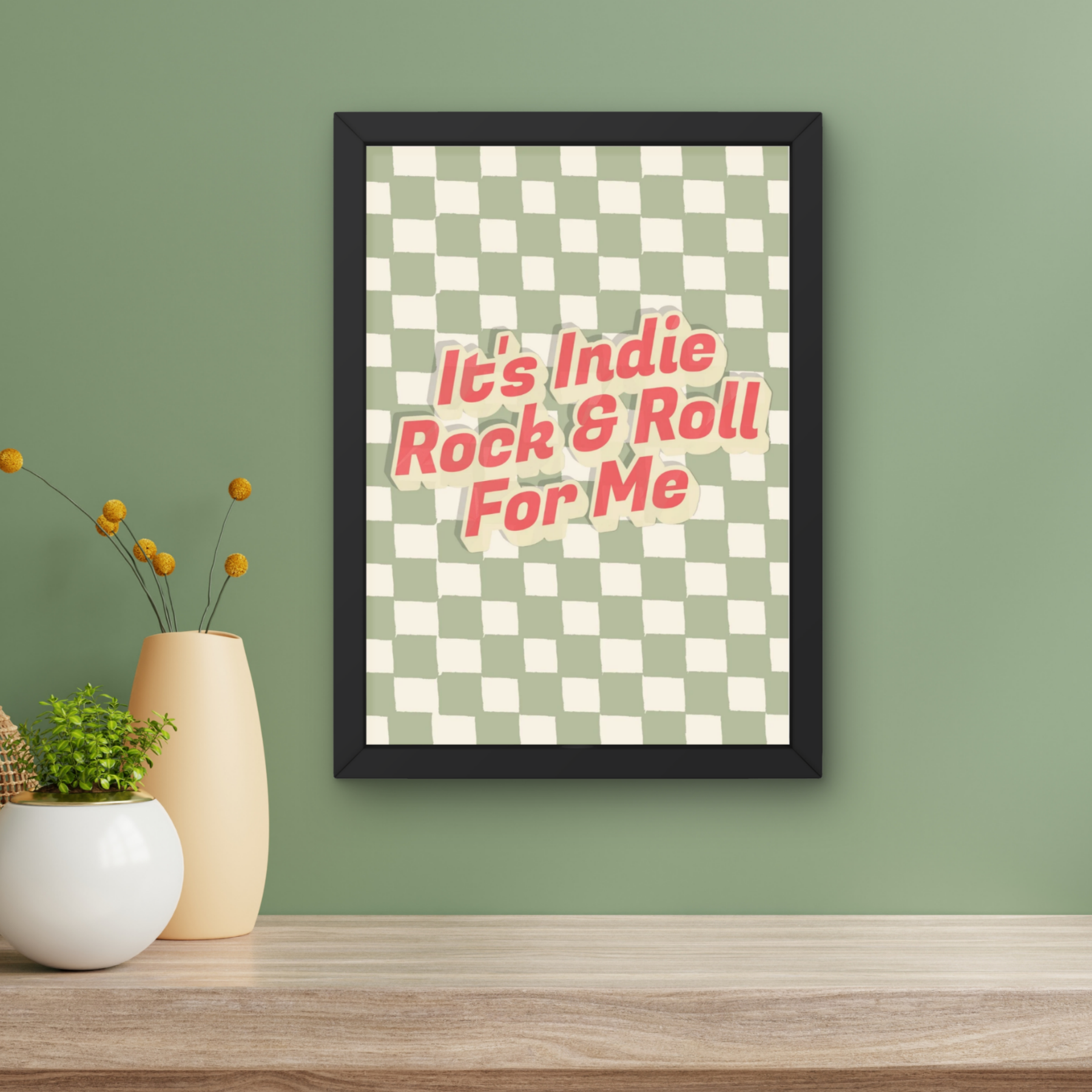 Indie Rock & Roll for me | Killers Inspired checkerboard Music Print