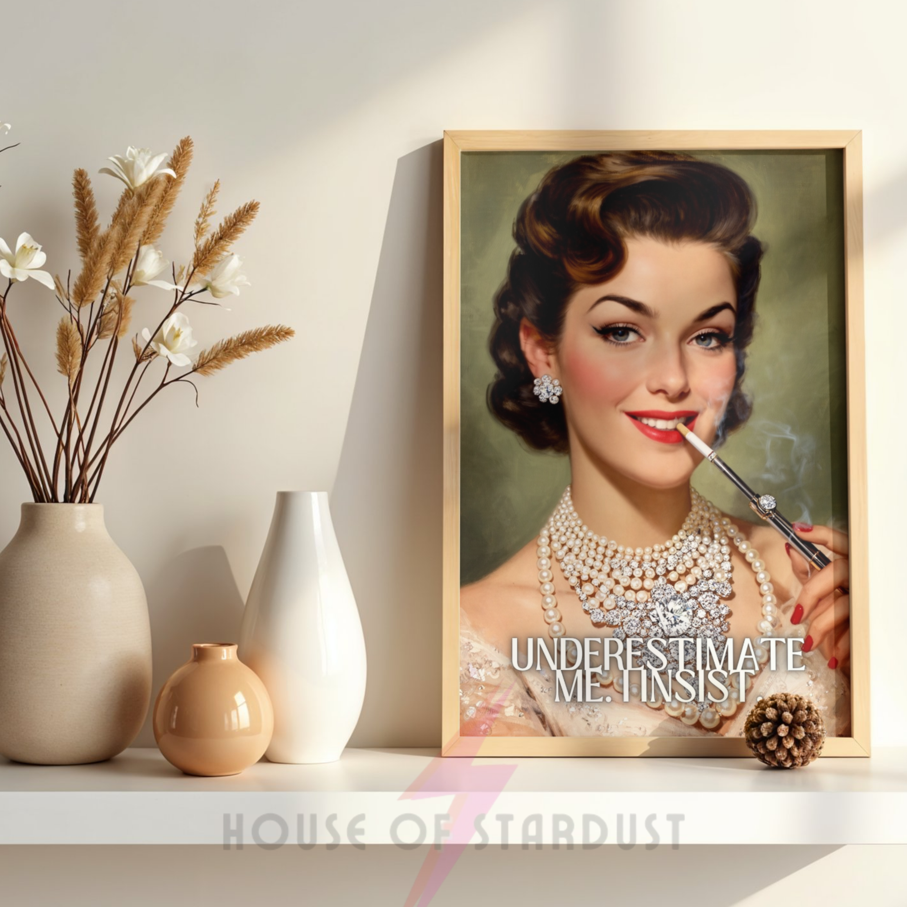 underestimate me, I insist. | RETRO HOUSEWIFE feminist  HUMOUR PRINT
