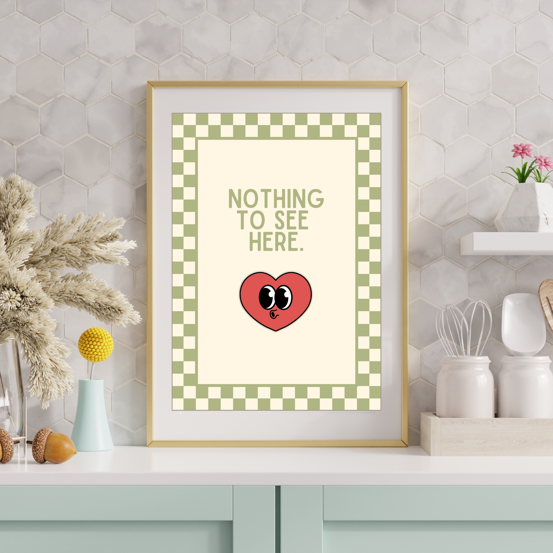 nothing to see here | checkerboard pastels collection print
