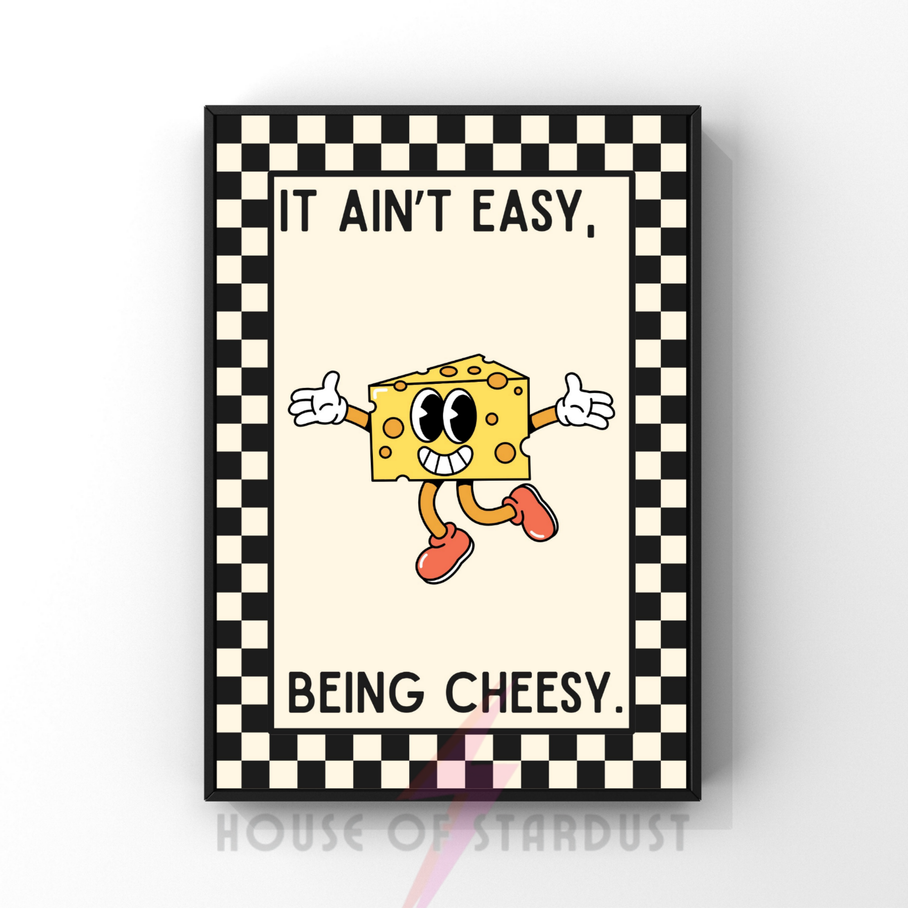 Ain't easy being cheesy | inspired Kitsch Kitchen checkerboard retro collection print