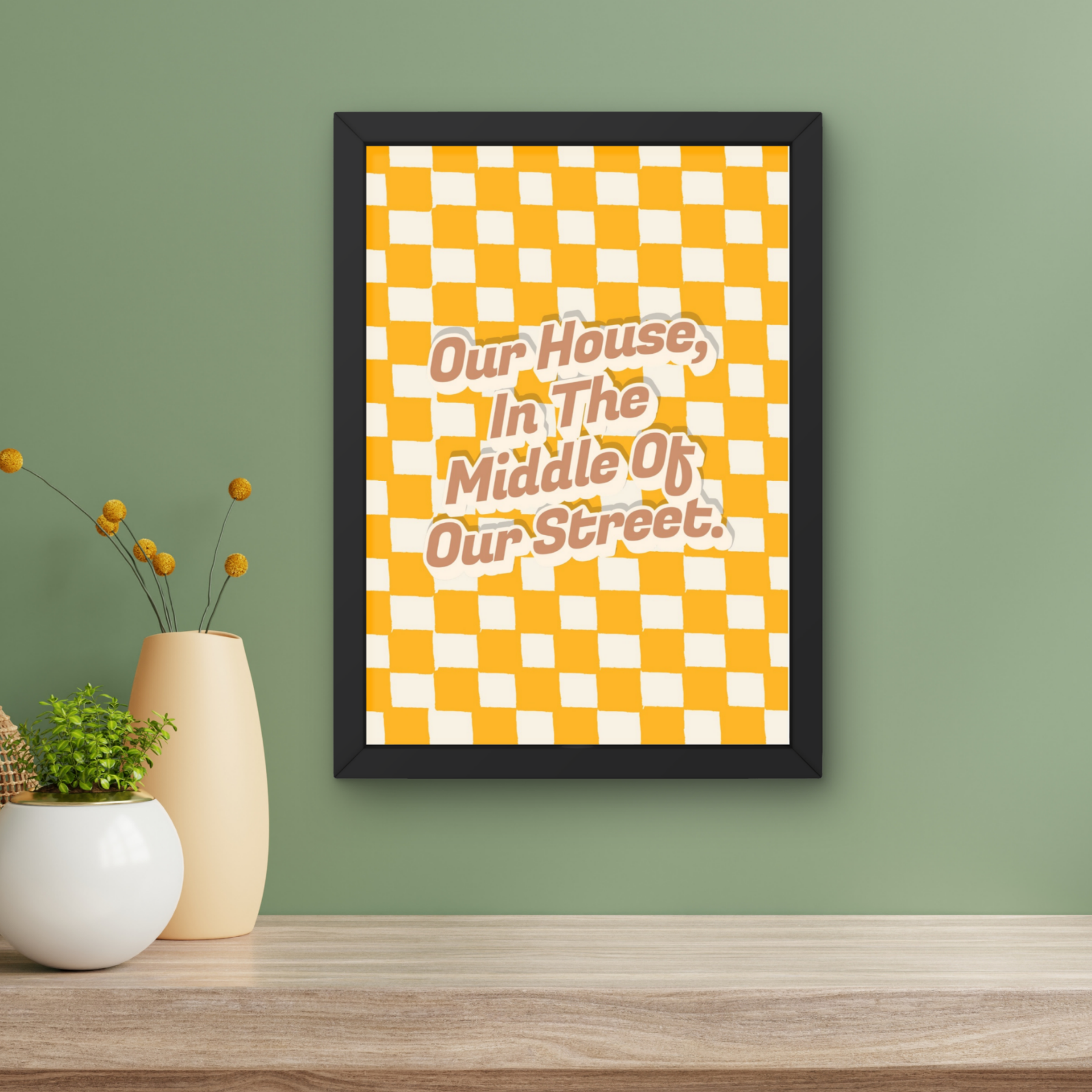 Our house  | pulp inspired Inspired checkerboard indie Music Print