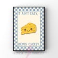 Ain't easy being cheesy | Kitsch Kitchen checkerboard pastels collection print