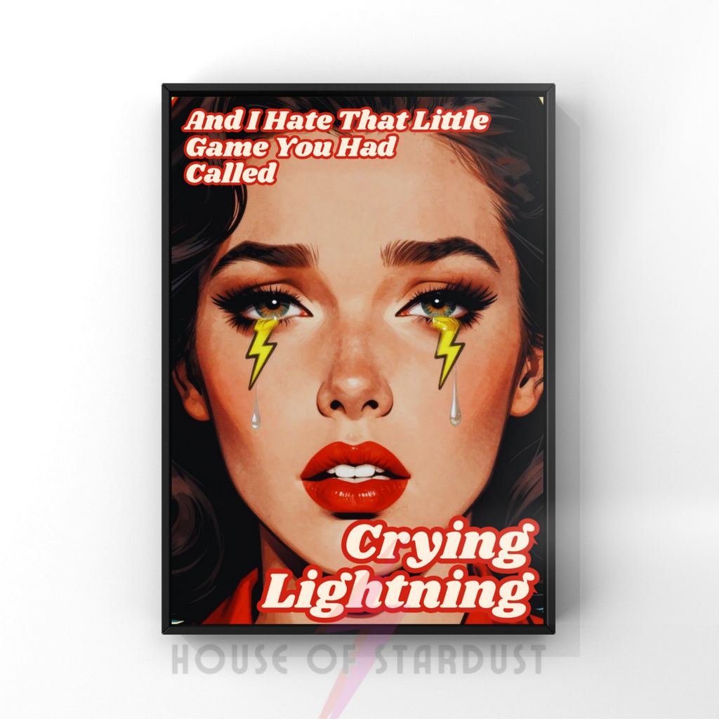crying lightning | indie retro comic book housewife music Print