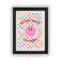 What Makes You Happy Wall Art Print | Smiley Face Poster | Positive Mental Health Decor | home Wall Art | Colourful Retro Quote Print| Dopamine walls A4 A3 A5 A1 A2