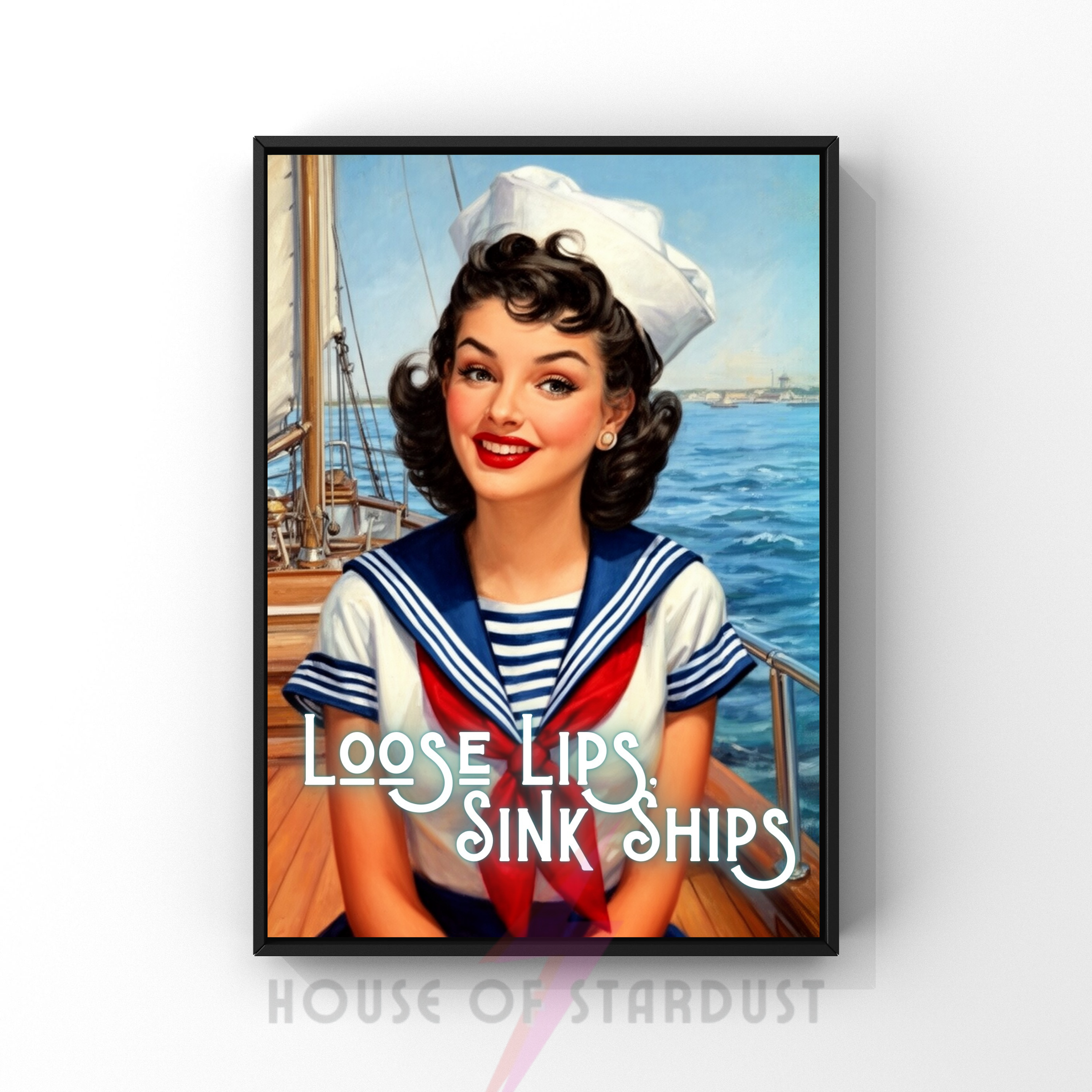 Loose Lips | Sailor girl RETRO HOUSEWIFE feminist PRINT