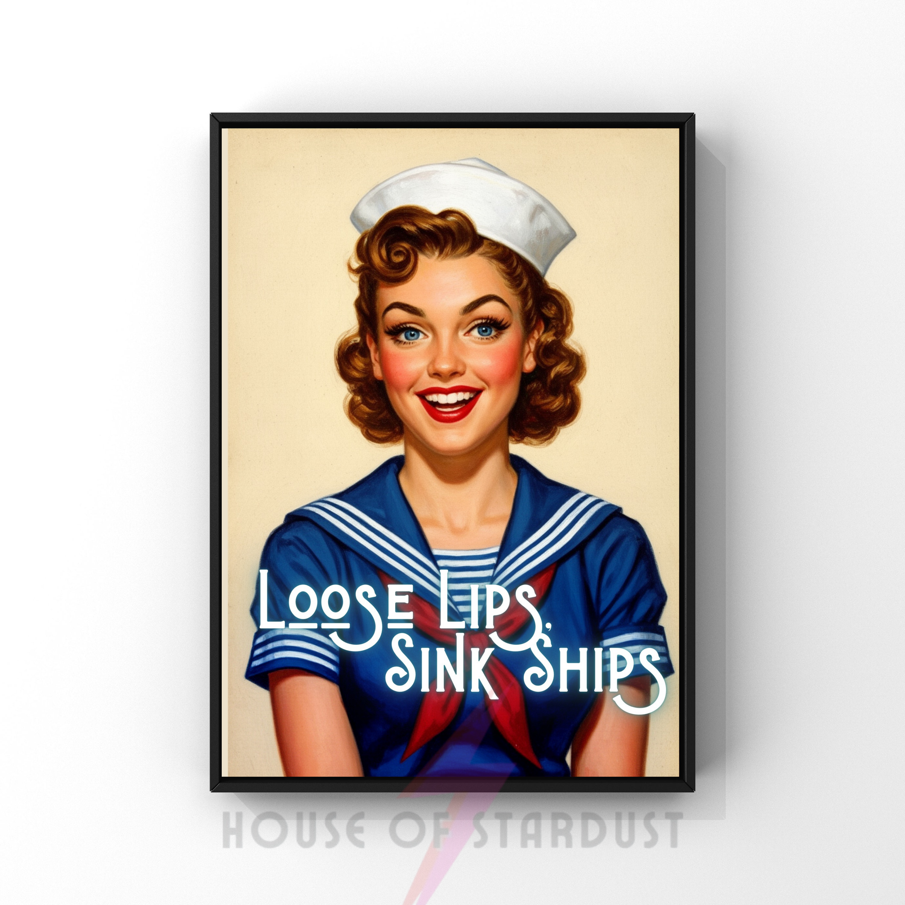 sink ships | Sailor girl RETRO HOUSEWIFE feminist PRINT