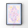 ' pastels | queen of hearts pop art print