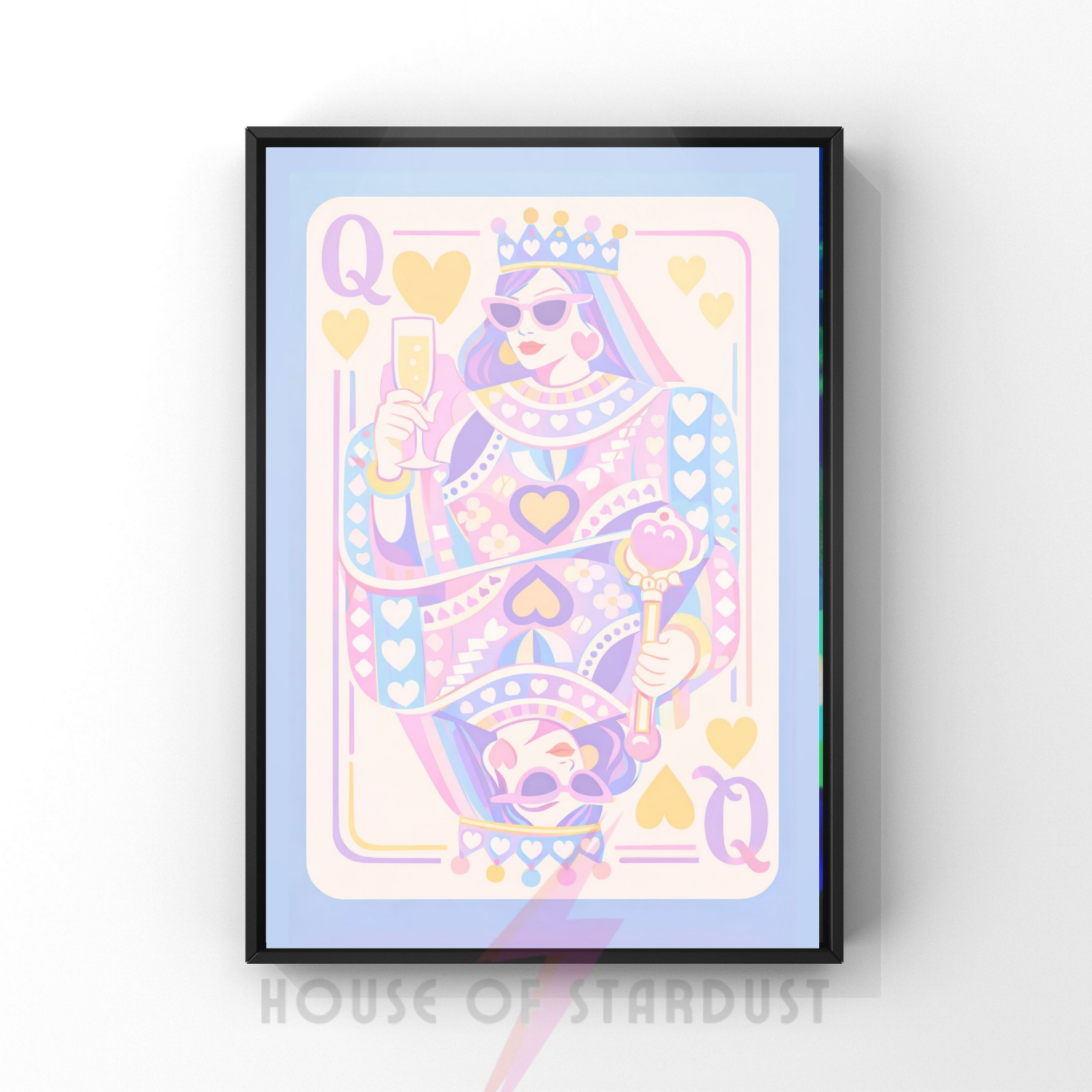 ' pastels | queen of hearts pop art print