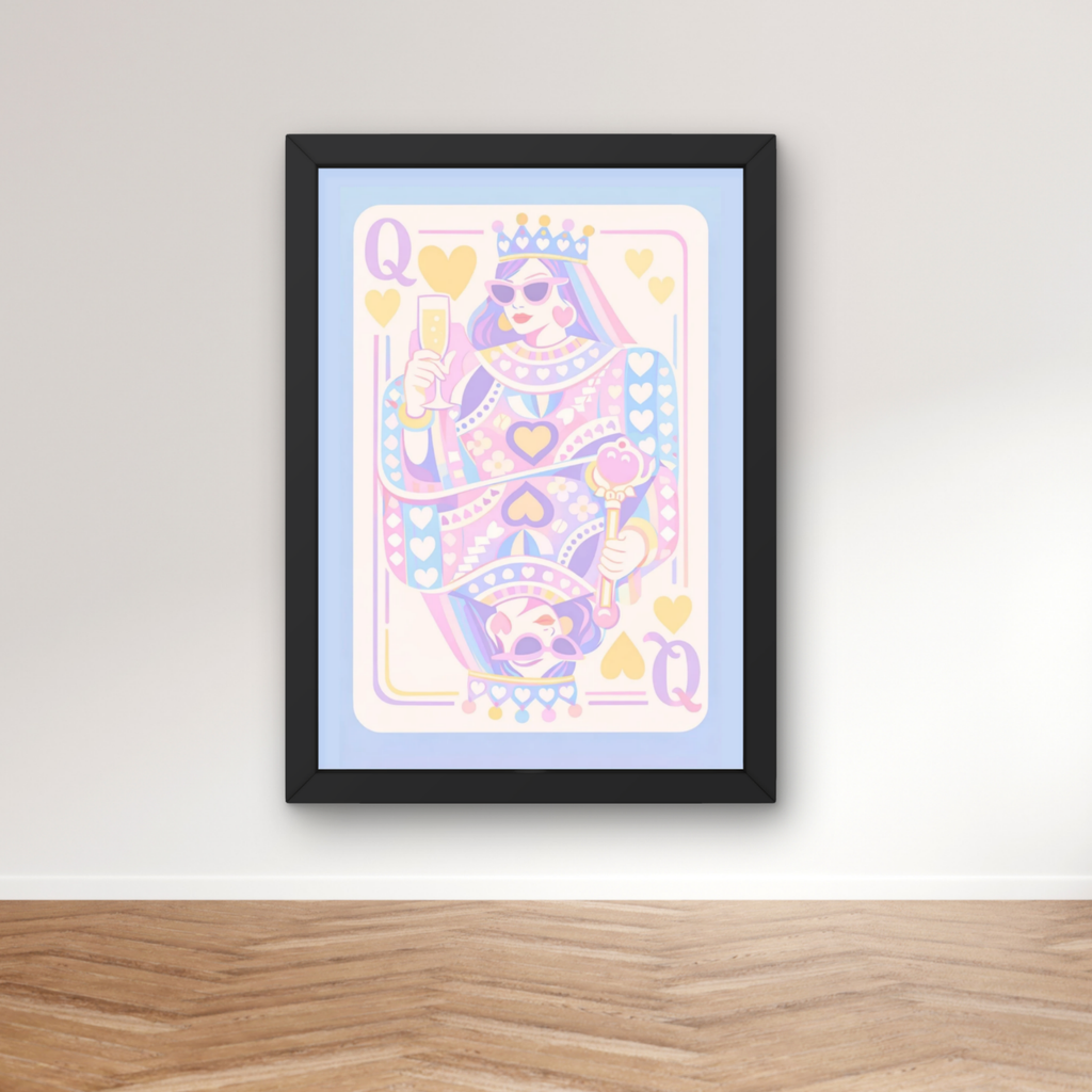 ' pastels | queen of hearts pop art print
