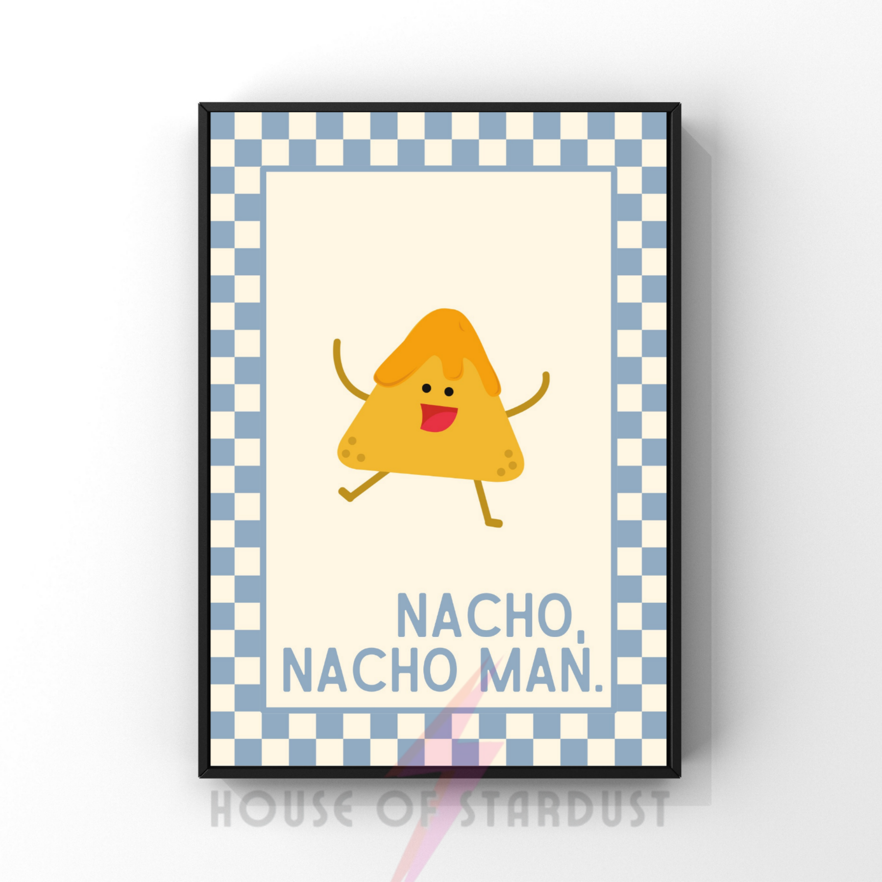 Nacho man | Kitsch Kitchen checkerboard pastels collection print