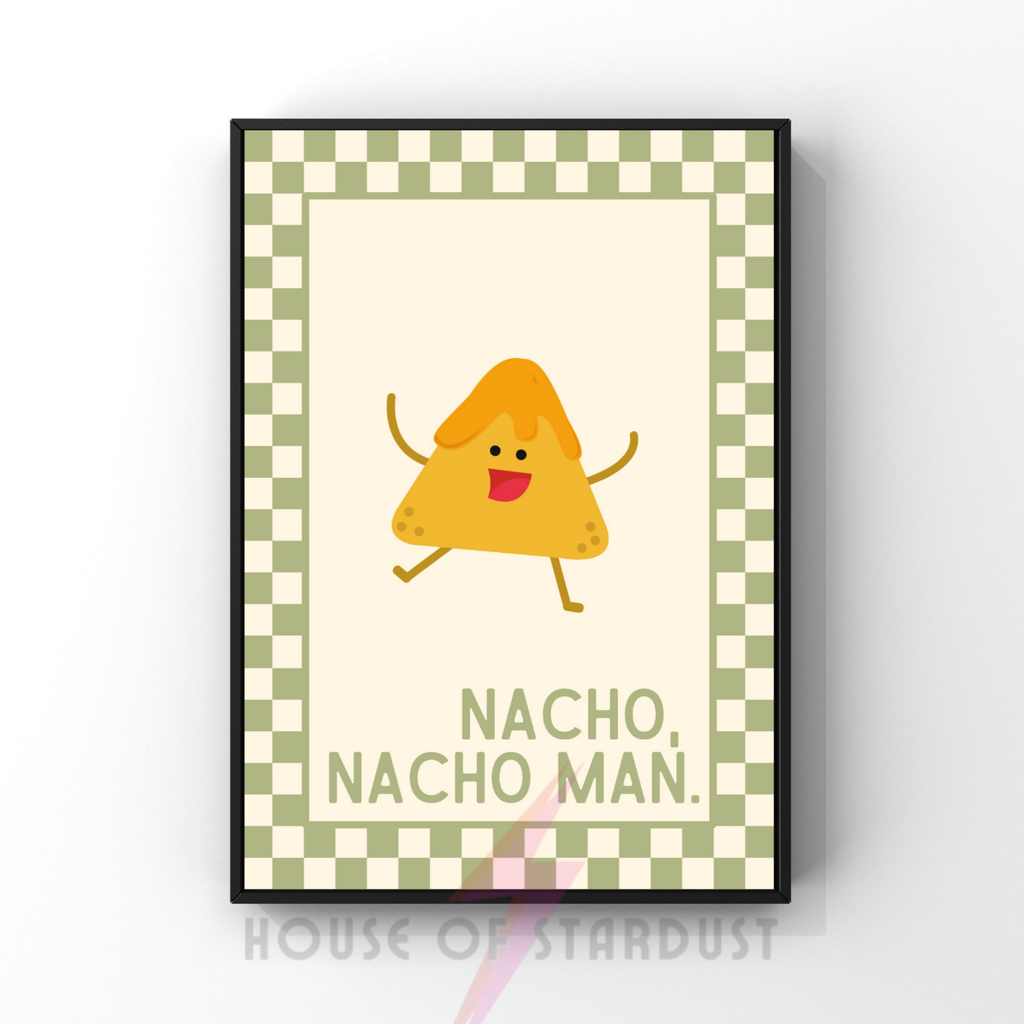 Nacho man | Kitsch Kitchen checkerboard pastels collection print
