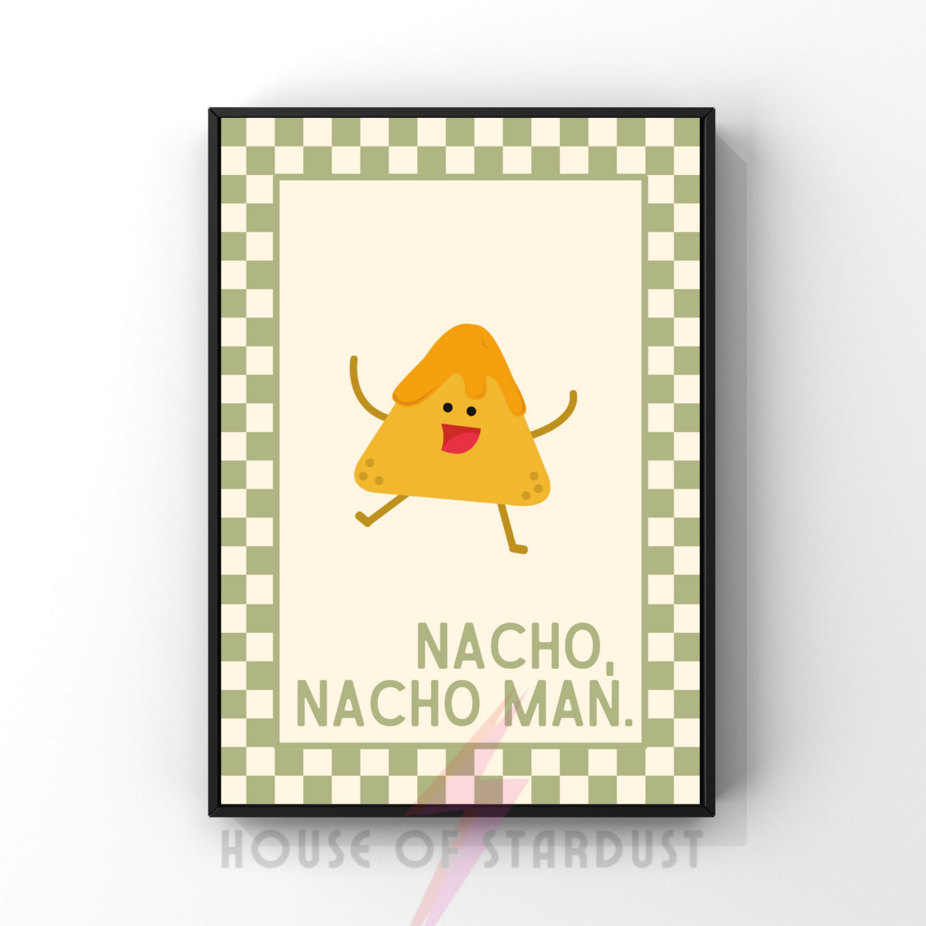 Nacho man | Kitsch Kitchen checkerboard pastels collection print