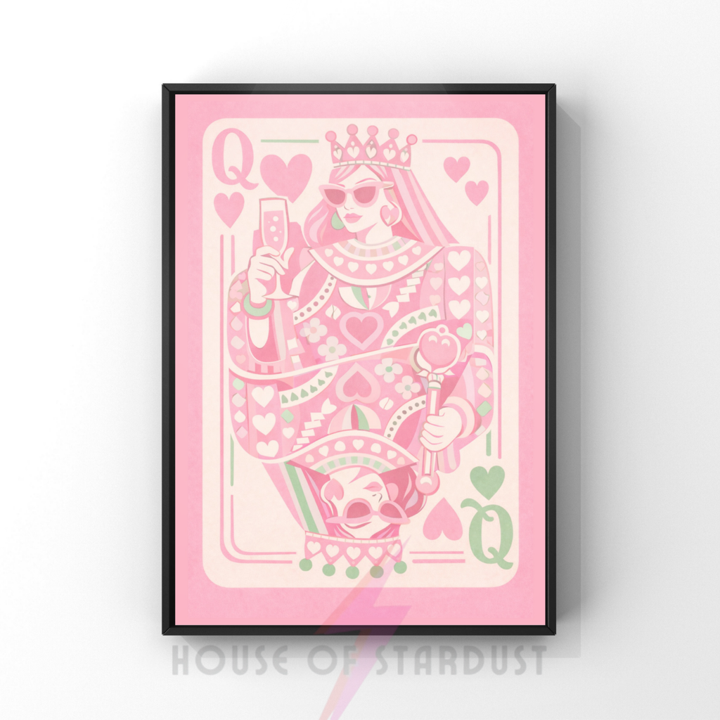 ' rose and mint | queen of hearts pop art print