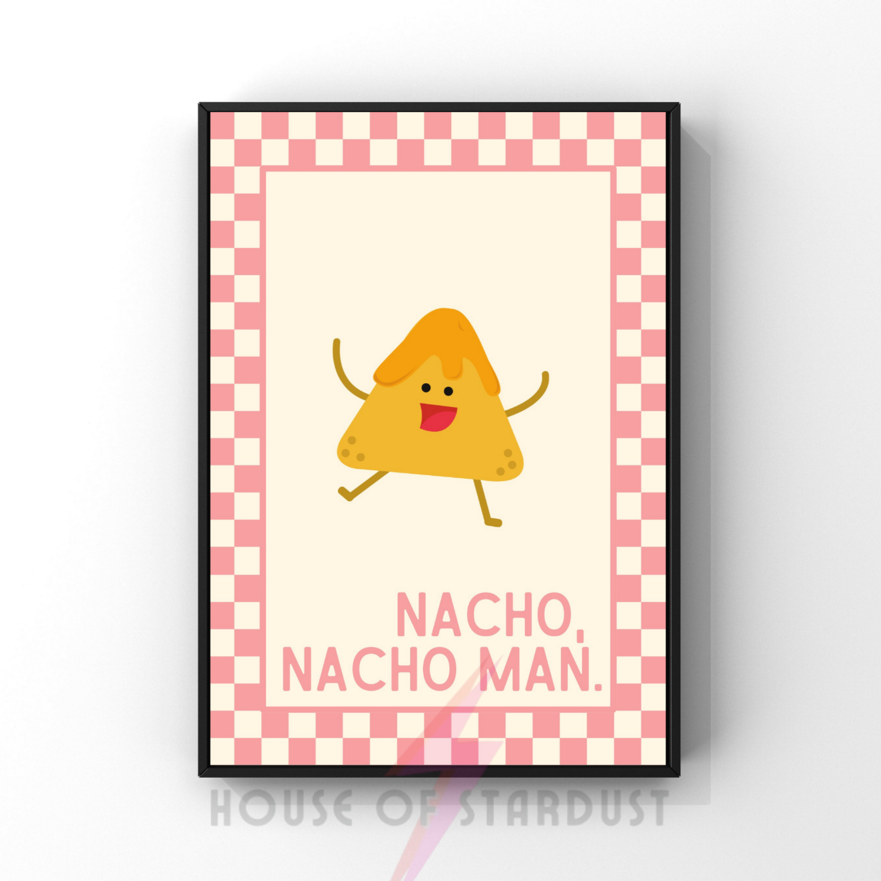 Nacho man | Kitsch Kitchen checkerboard pastels collection print