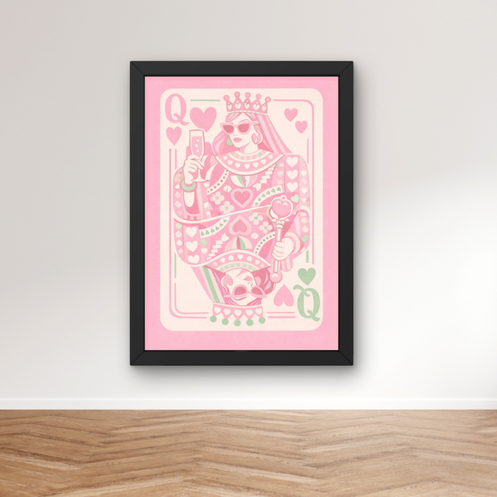 ' rose and mint | queen of hearts pop art print