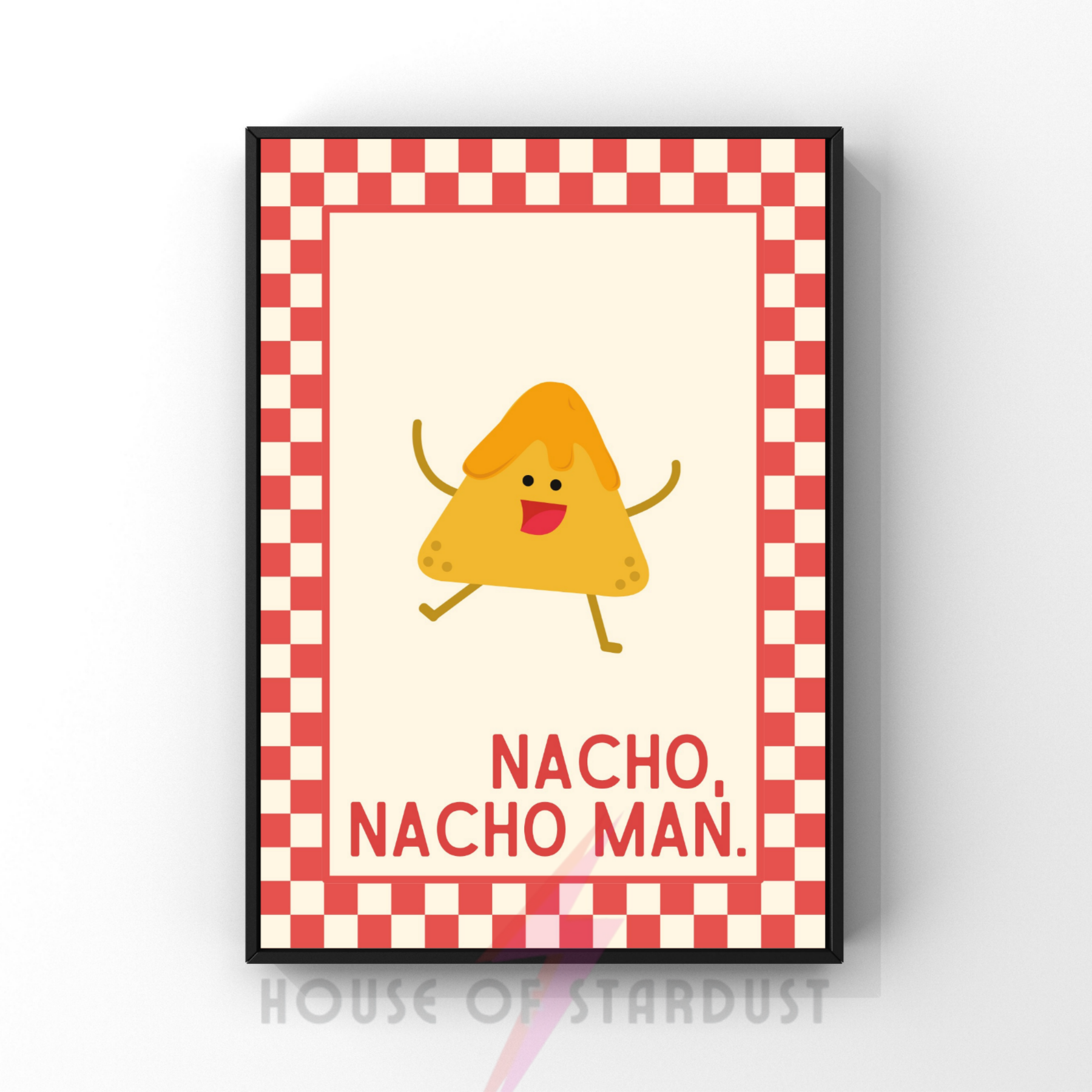 Nacho man | Kitsch Kitchen checkerboard pastels collection print